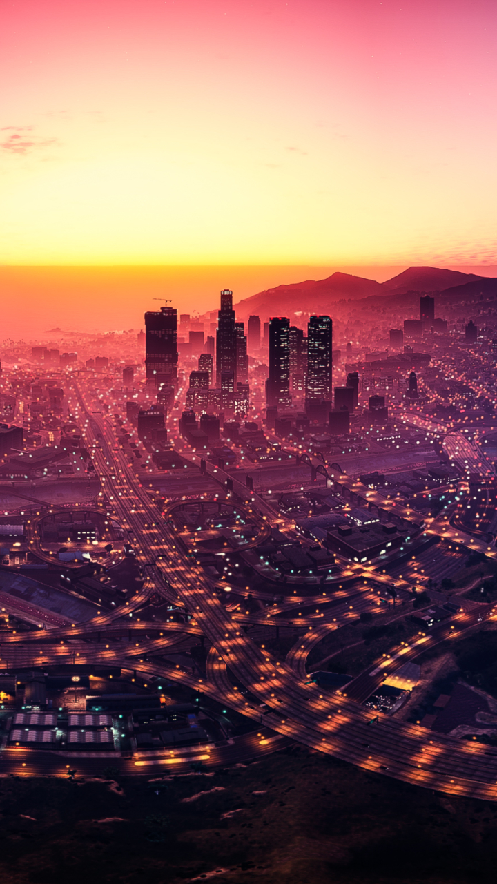Descarga gratuita de fondo de pantalla para móvil de Ciudad, Videojuego, Grand Theft Auto, Grand Theft Auto V, Los Santos.