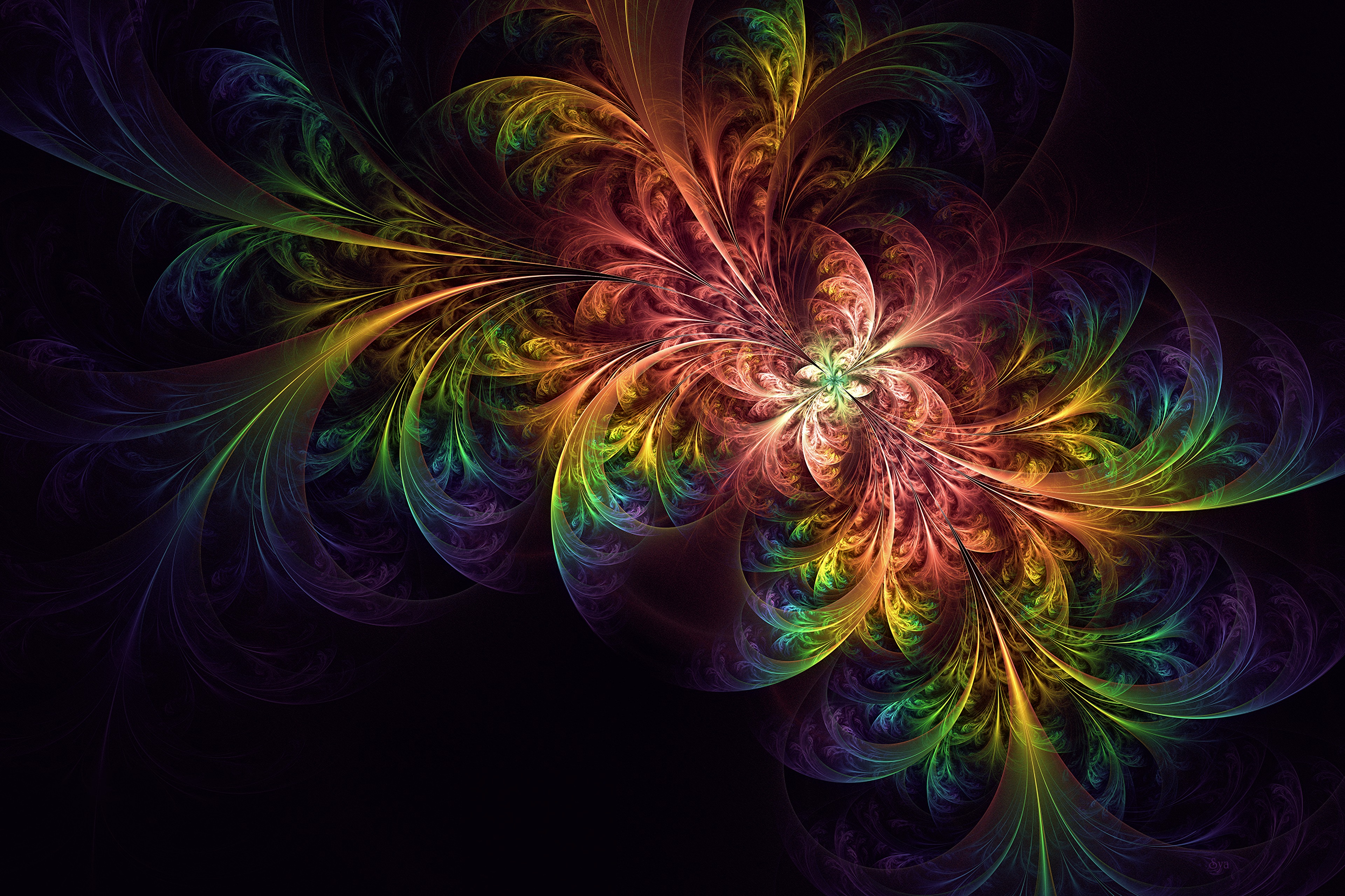 fractal, abstract, multicolored, motley, glow, confused, intricate Desktop Wallpaper