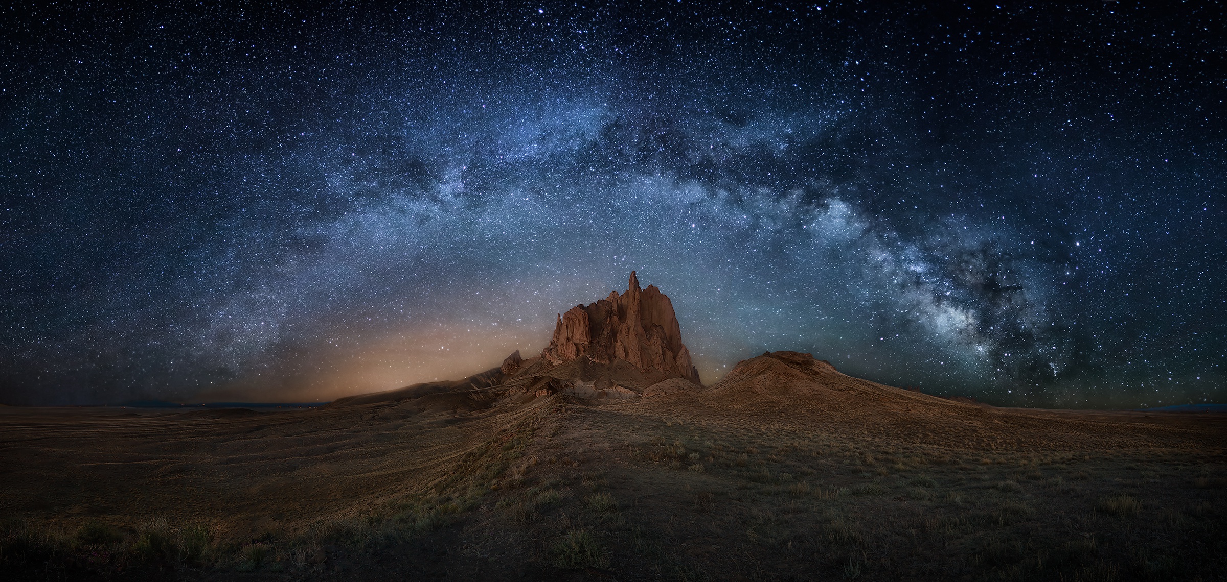 Free download wallpaper Landscape, Stars, Night, Starry Sky, Milky Way, Sci Fi on your PC desktop