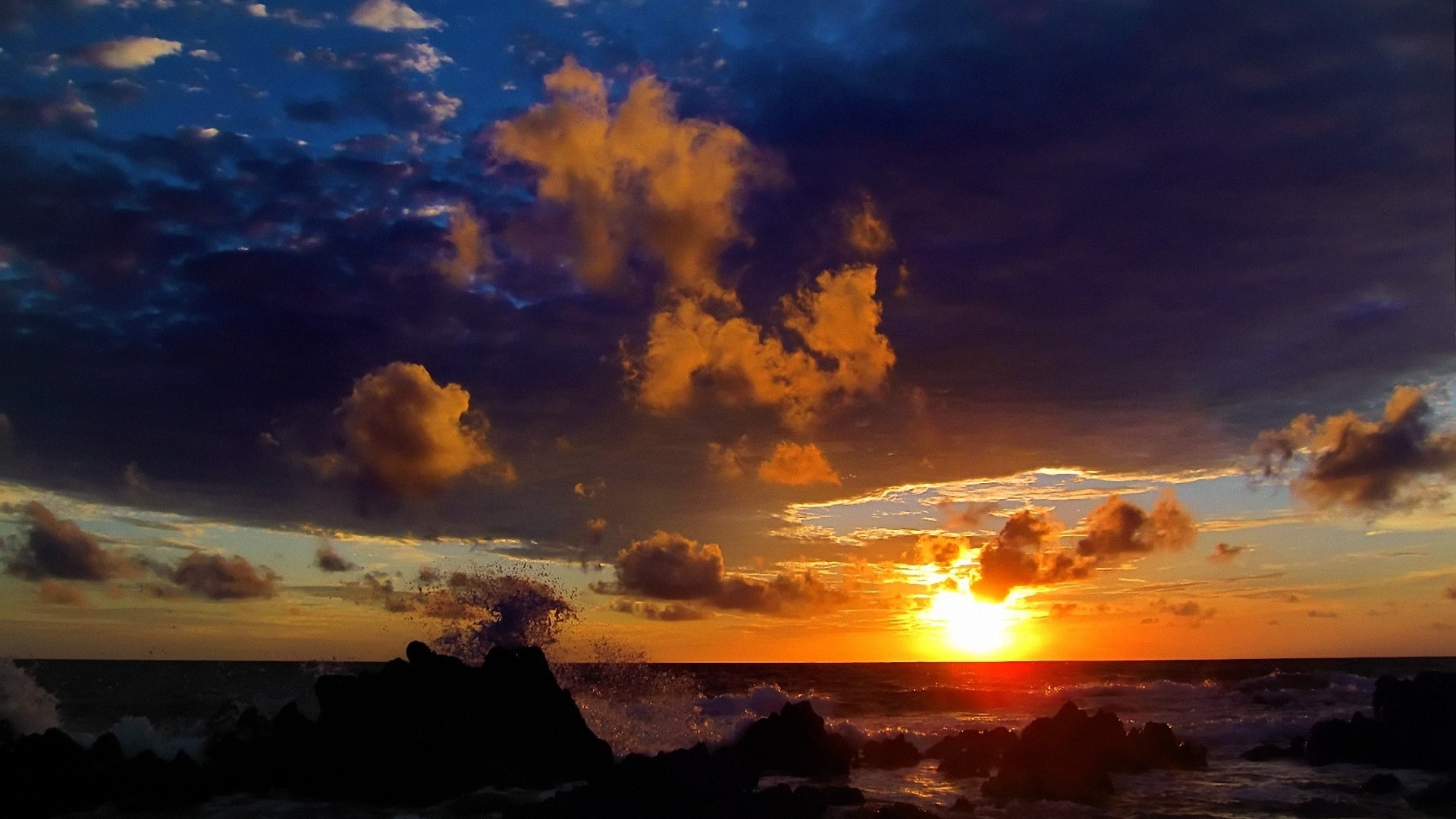 Free download wallpaper Sunset, Sky, Shore, Ocean, Earth, Cloud, Wave, Scenic on your PC desktop