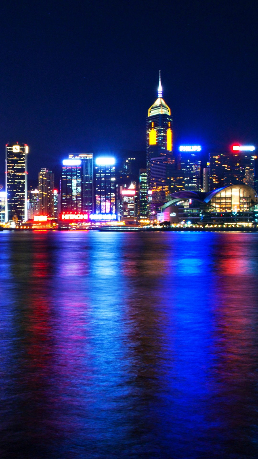 無料モバイル壁紙都市, 街, 超高層ビル, 建物, 反射, 光, 香港, 夜, マンメイドをダウンロードします。