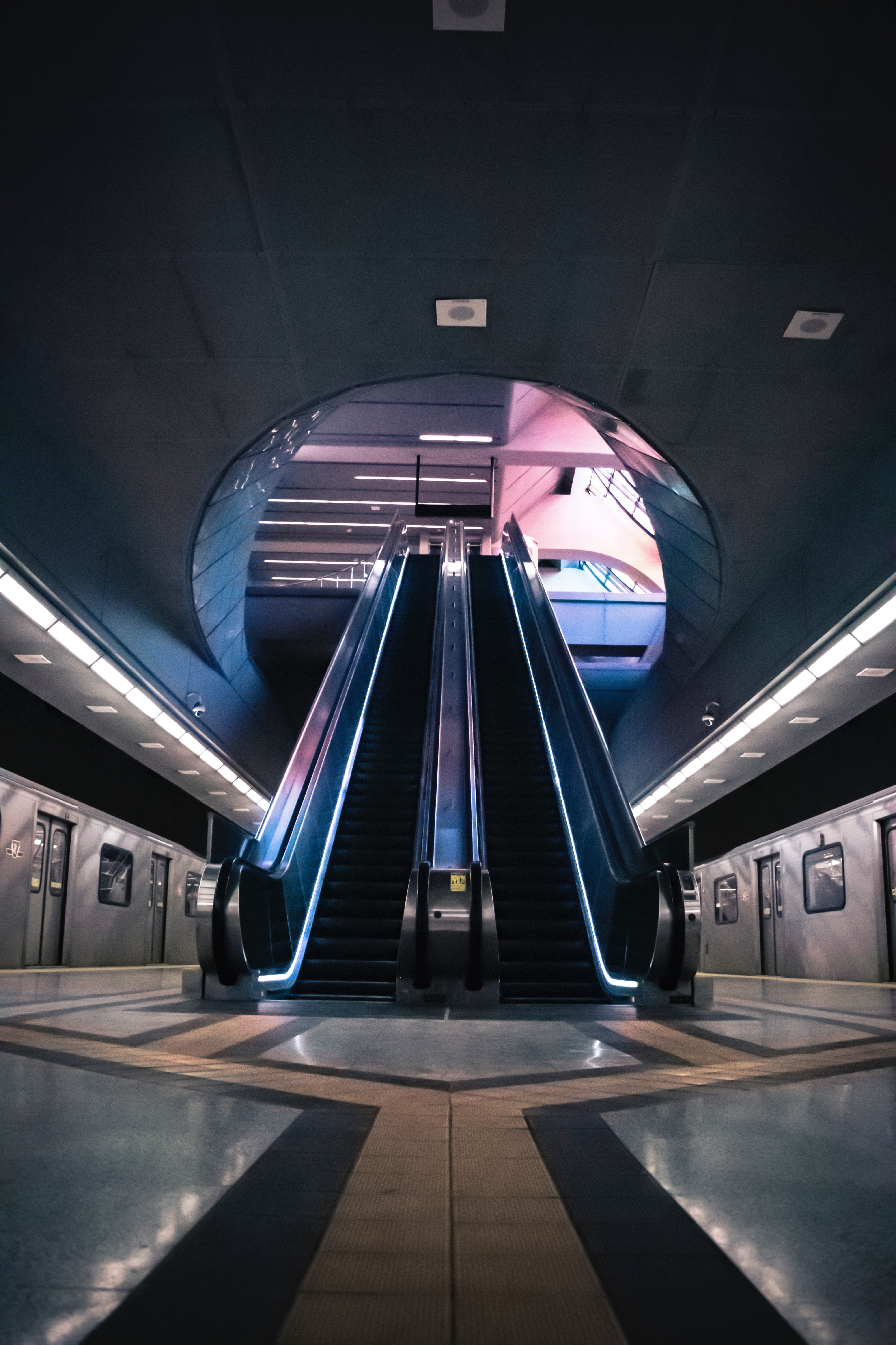 interior, miscellanea, miscellaneous, station, metro, subway, escalator
