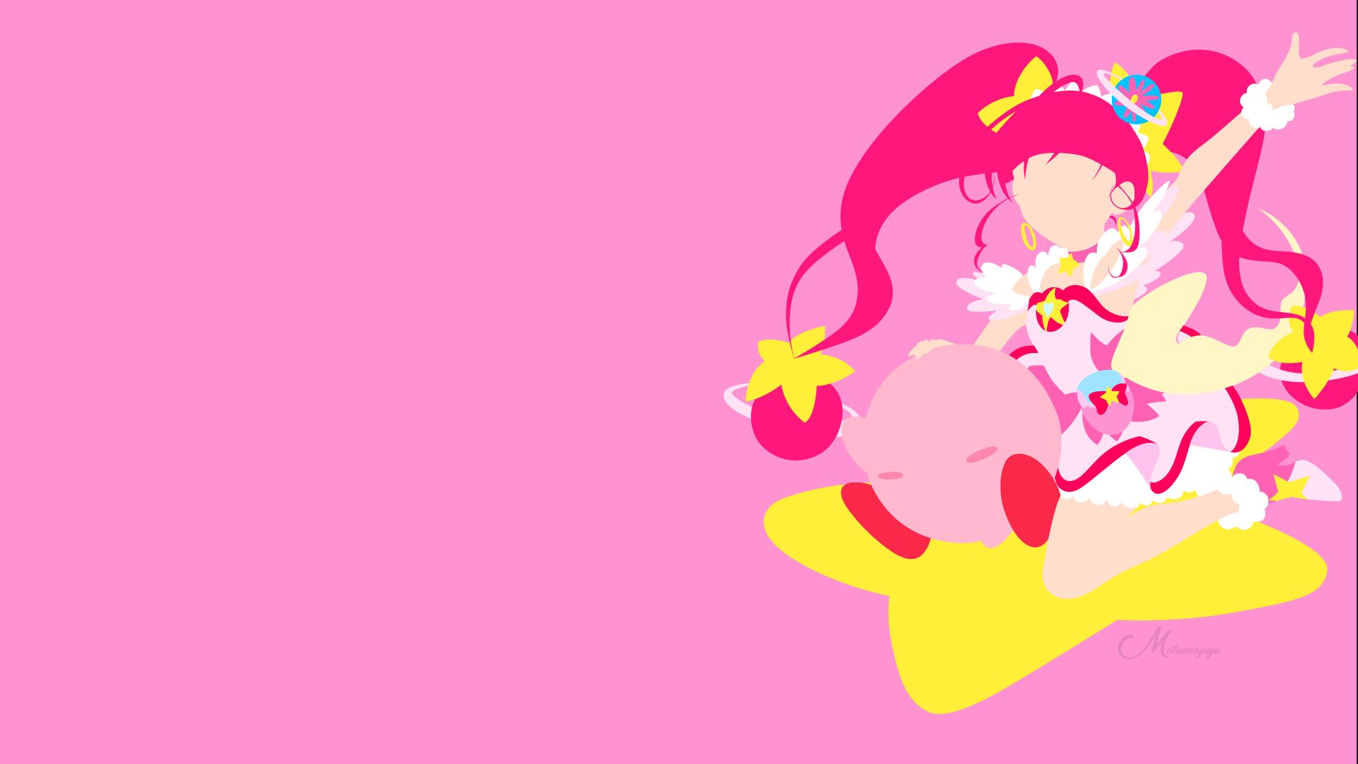 Download mobile wallpaper Anime, Vector, Crossover, Minimalist, Kirby for free.