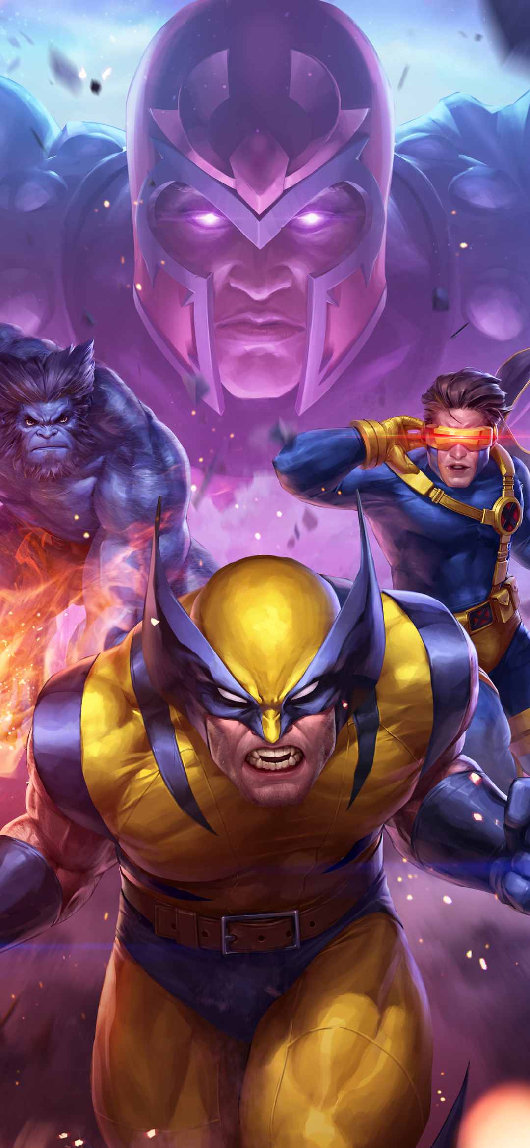 Download mobile wallpaper X Men, Wolverine, Video Game, Magneto (Marvel Comics), Cyclops (Marvel Comics), Beast (Marvel Comics), Marvel: Future Fight for free.