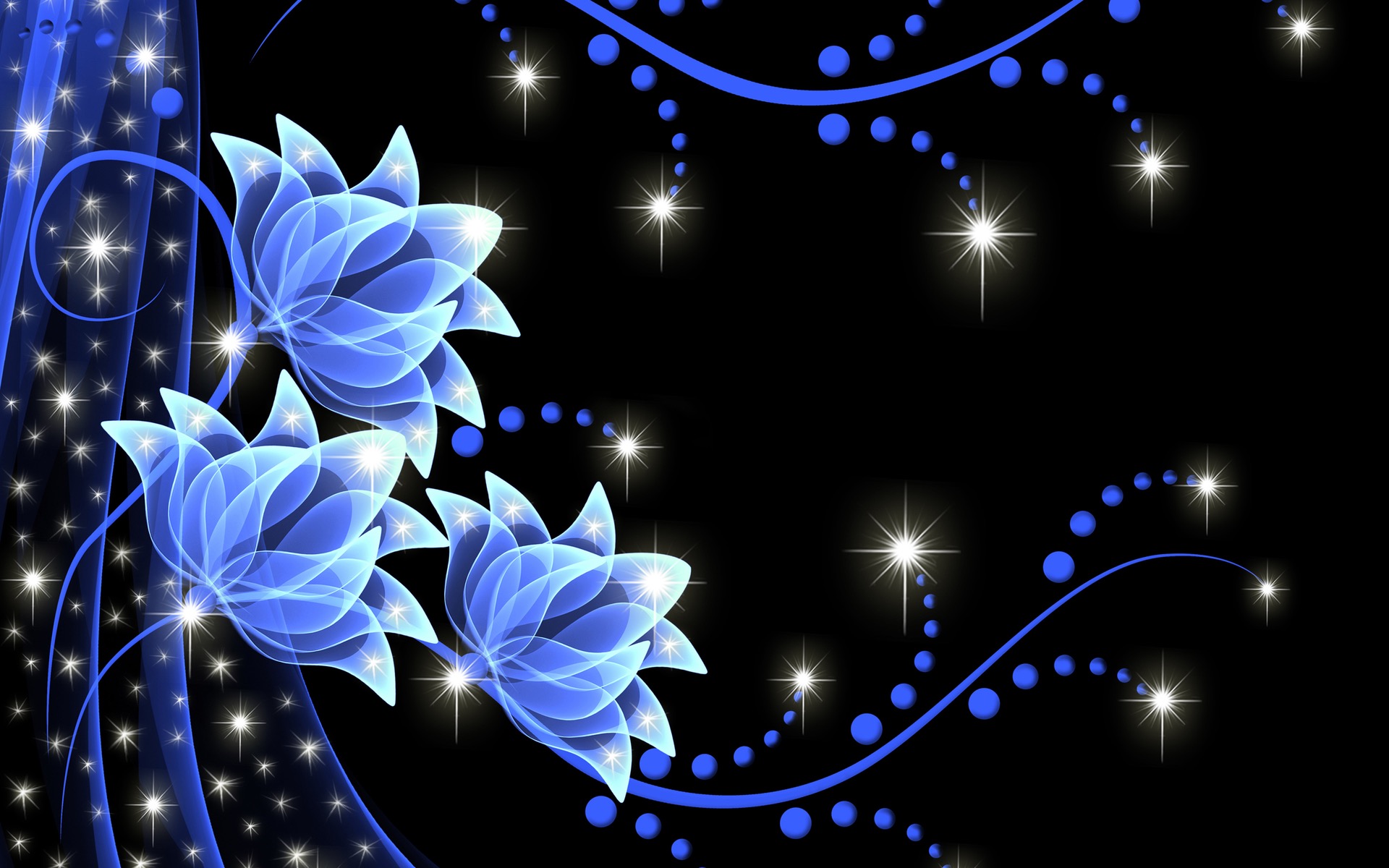 Download mobile wallpaper Flowers, Flower, Neon, Artistic, Sparkles for free.