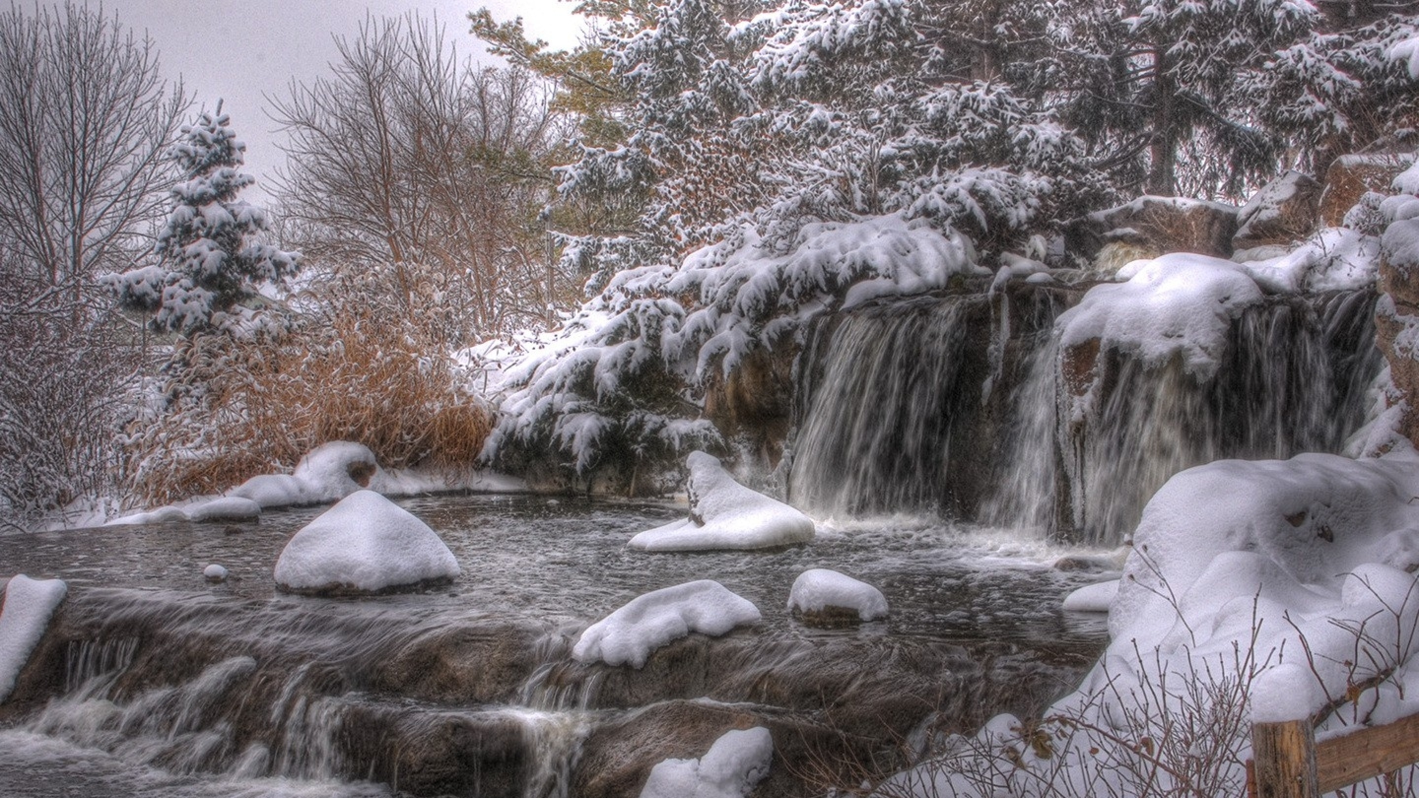 Скачать картинку Зима, Ручей, Земля/природа в телефон бесплатно.