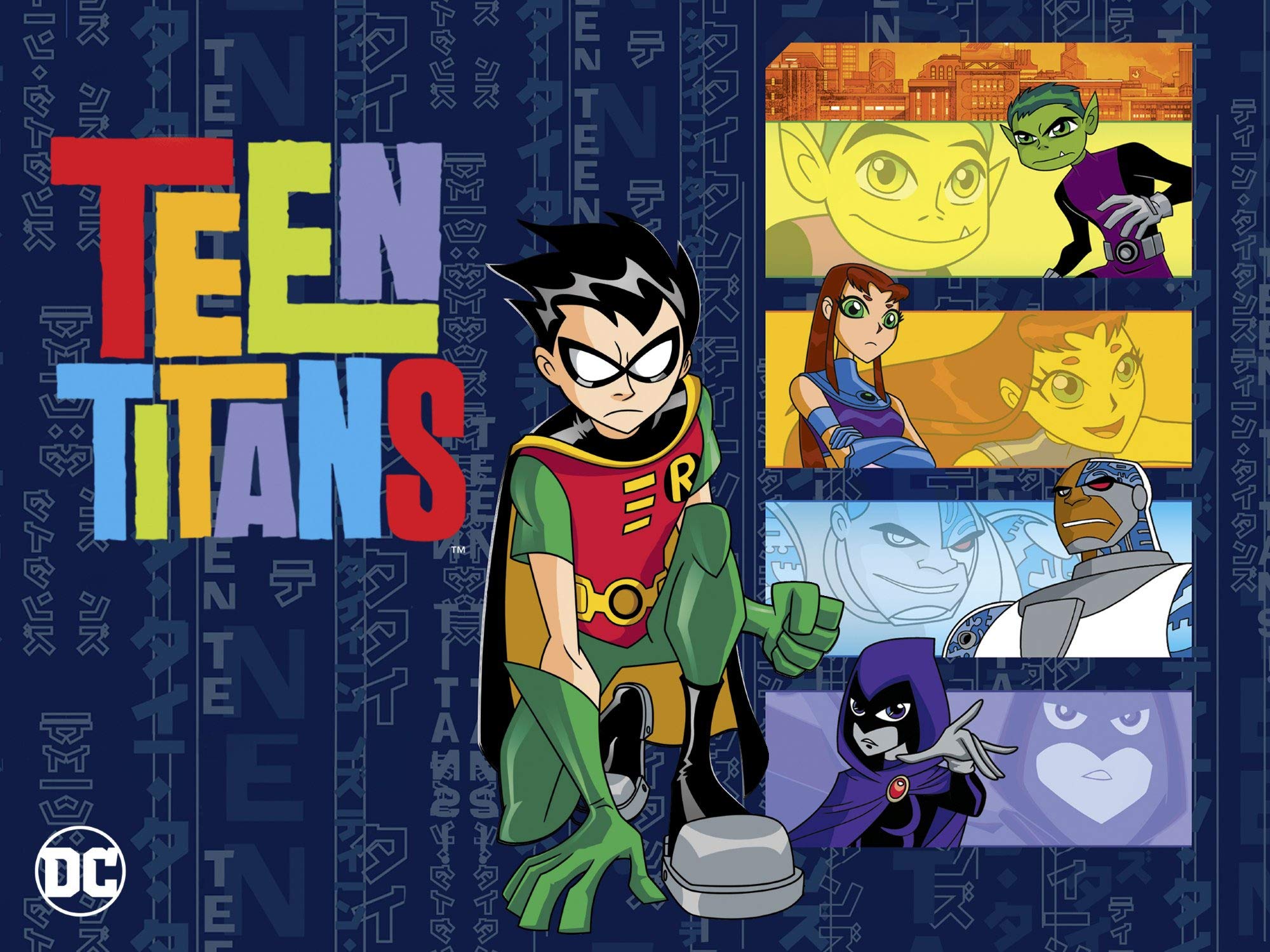 Download mobile wallpaper Logo, Tv Show, Cyborg (Dc Comics), Starfire (Dc Comics), Robin (Dc Comics), Dick Grayson, Raven (Dc Comics), Teen Titans, Beast Boy, Garfield Logan for free.