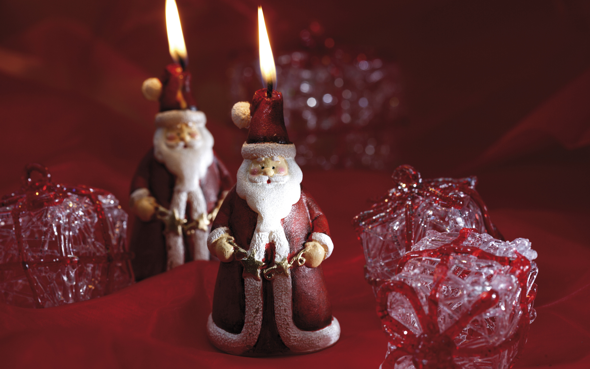 Download mobile wallpaper Christmas, Holiday, Candle, Santa for free.