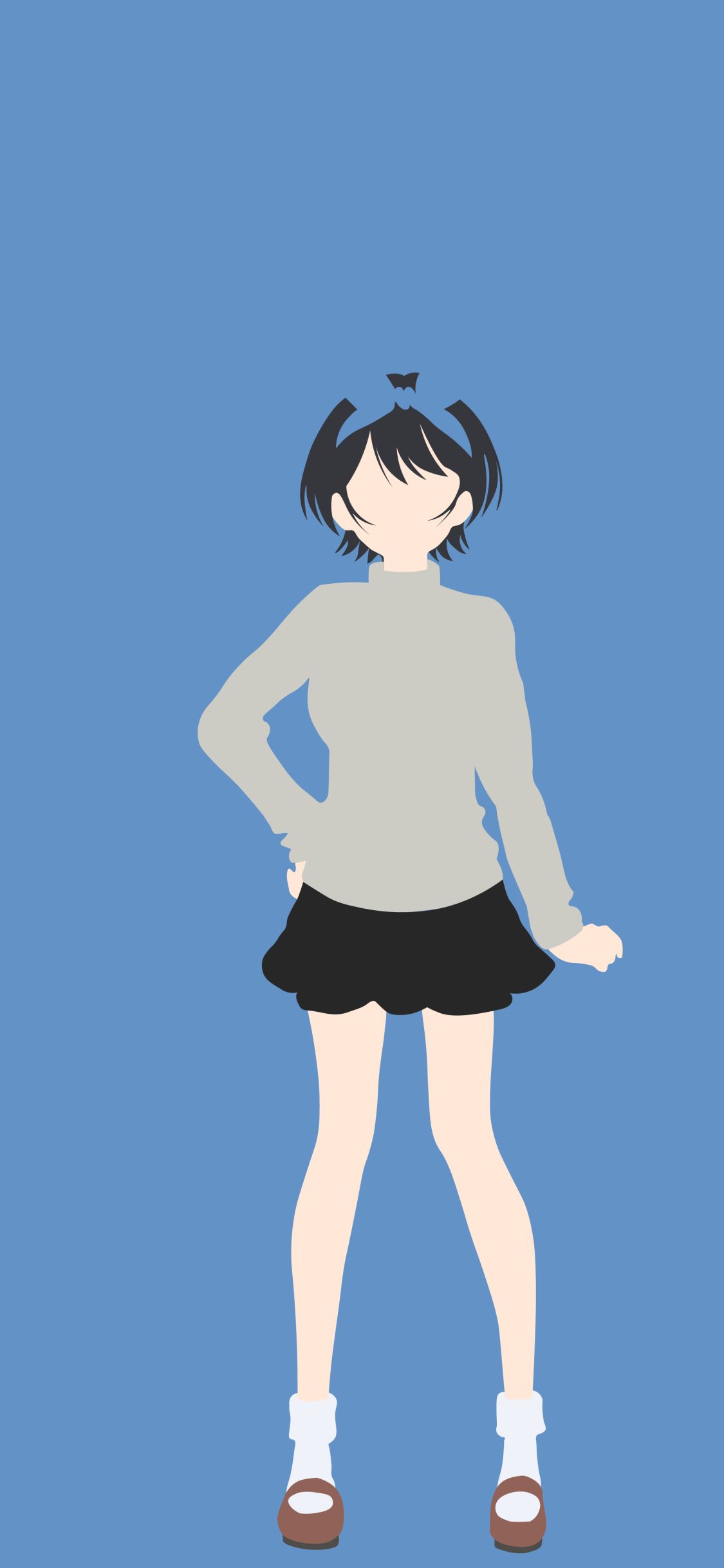 anime, rent a girlfriend, blue, minimalist, ruka sarashina