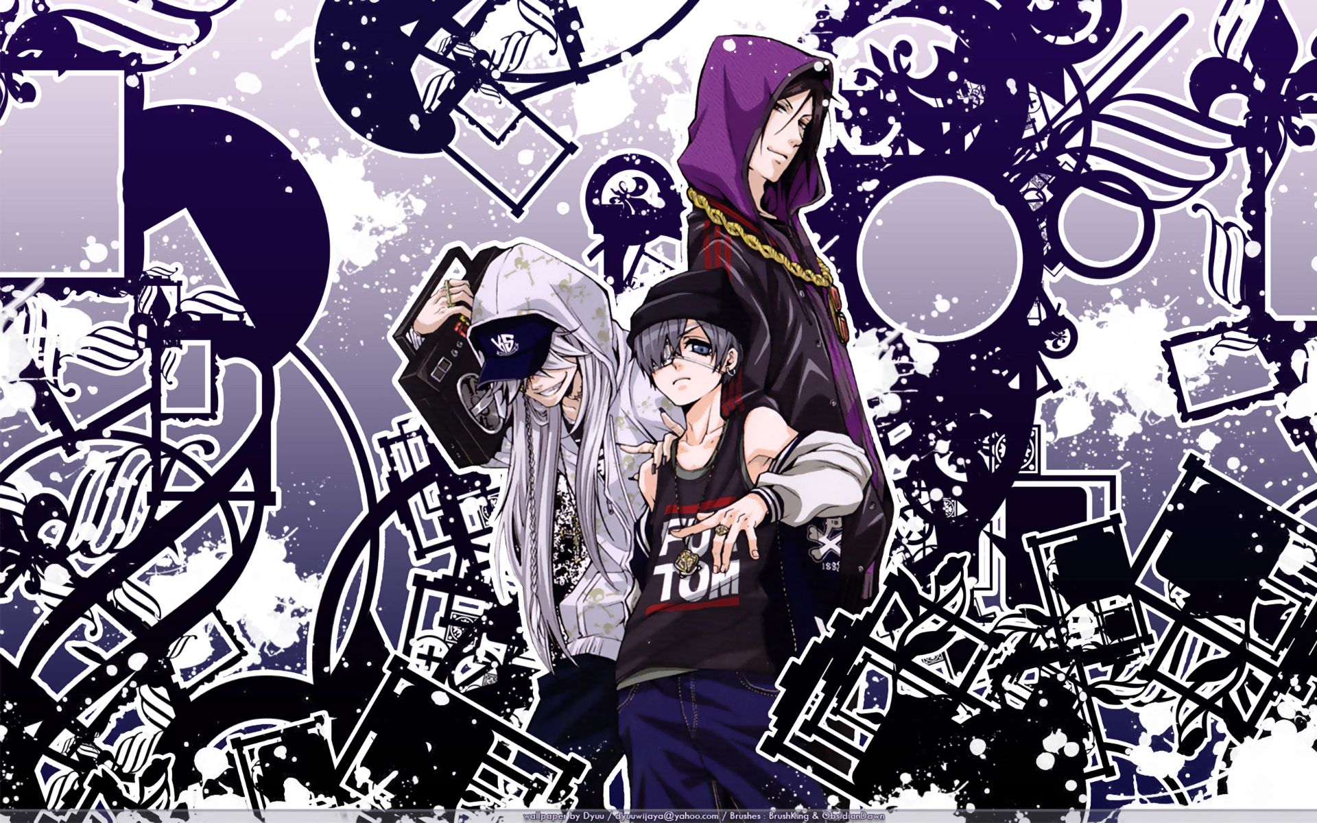 Download mobile wallpaper Anime, Black Butler, Ciel Phantomhive, Sebastian Michaelis, Undertaker (Black Butler) for free.