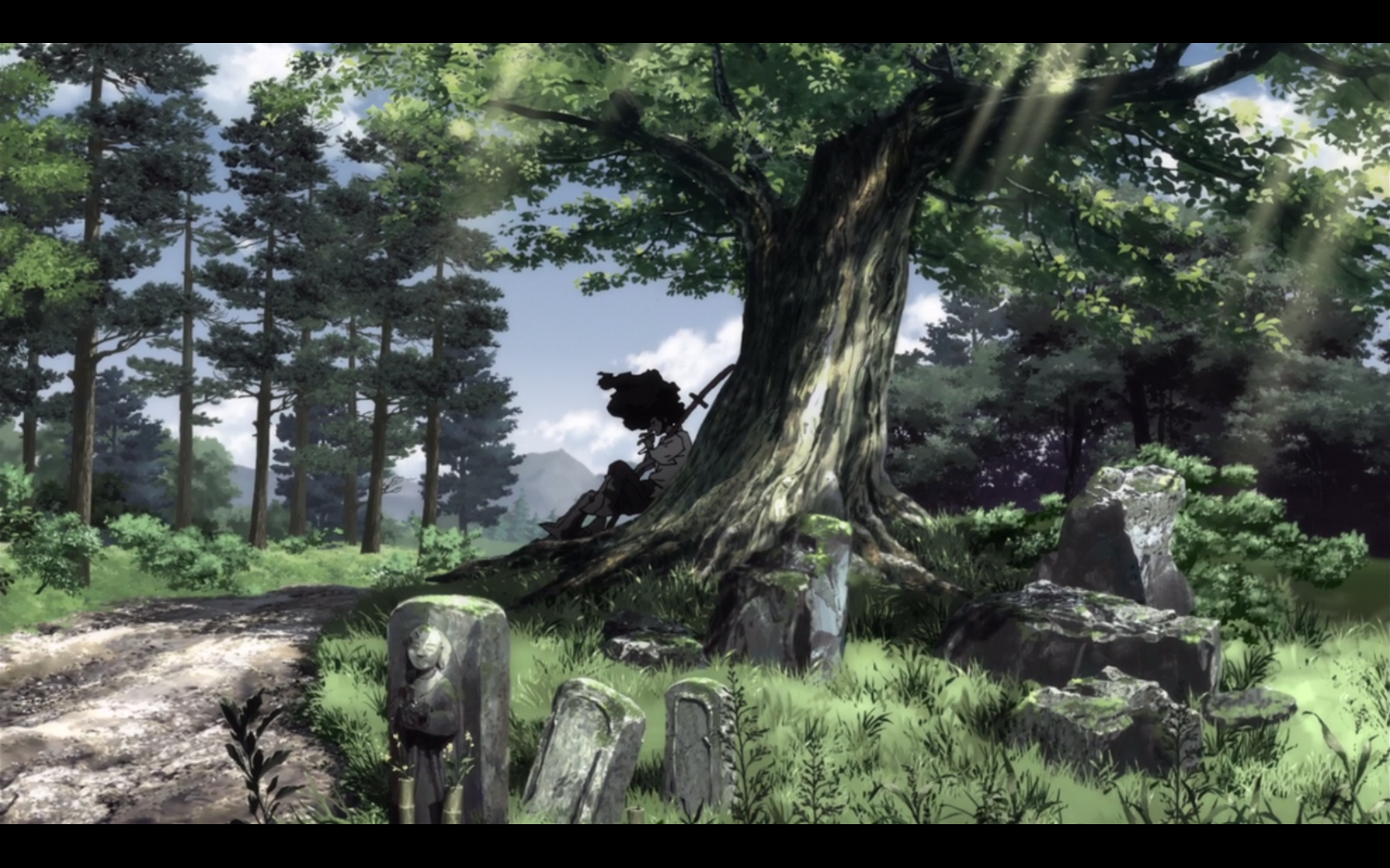 159356 descargar fondo de pantalla animado, afro samurai, bosque, samurái: protectores de pantalla e imágenes gratis