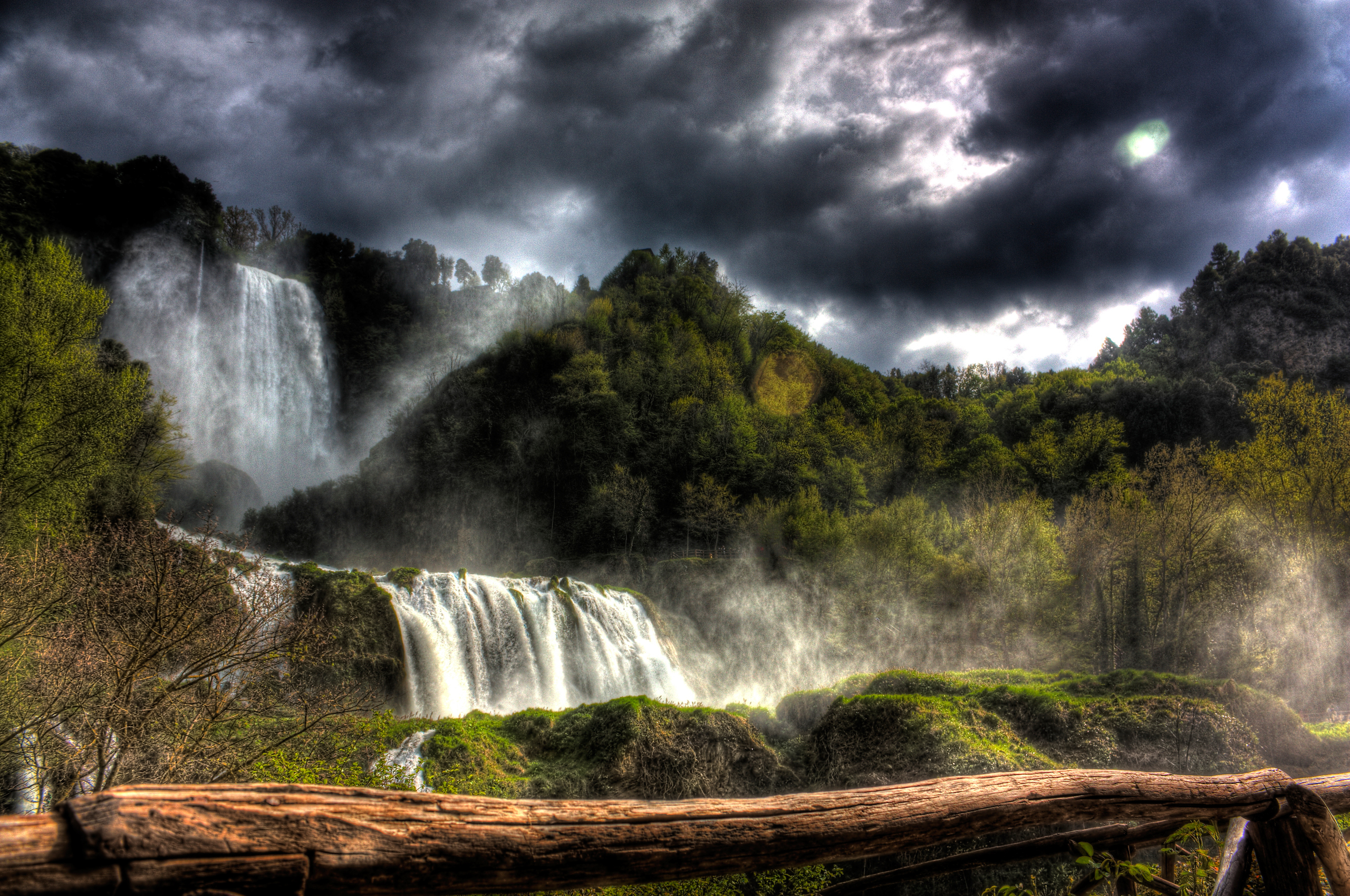 Laden Sie das Natur, Wasser, Wasserfall, Wald, Moos, Hdr, Wolke, Fotografie-Bild kostenlos auf Ihren PC-Desktop herunter
