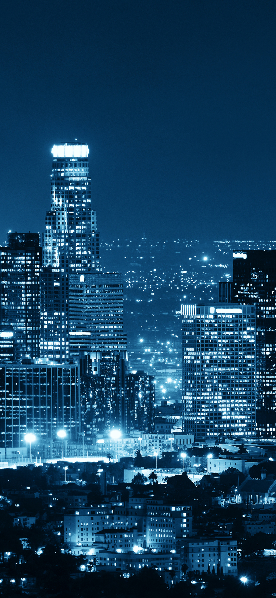 Download mobile wallpaper Cities, Night, Usa, City, Skyscraper, Building, Horizon, Cityscape, Los Angeles, Man Made for free.