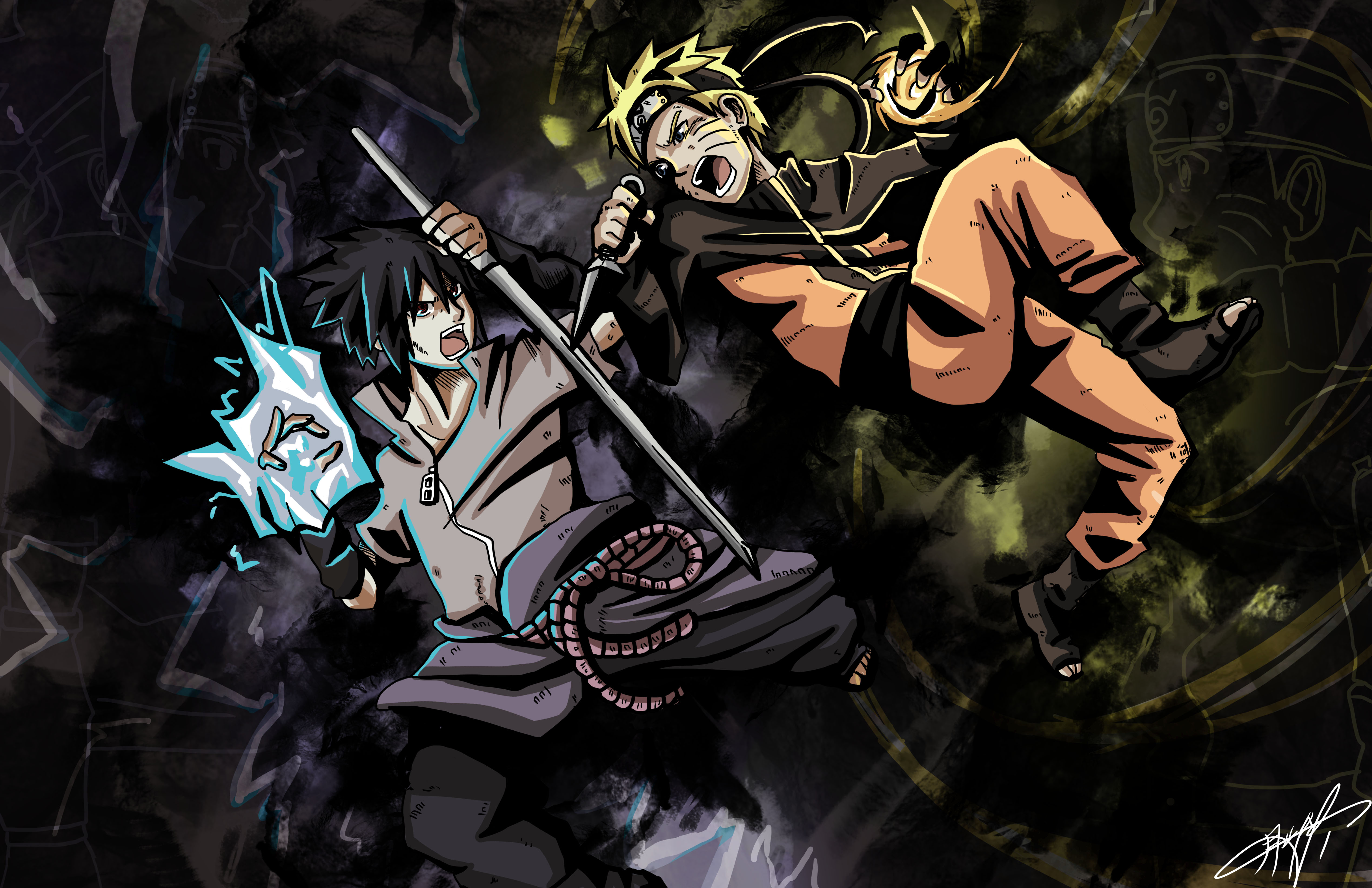 Free download wallpaper Anime, Naruto, Naruto Uzumaki, Sasuke Uchiha on your PC desktop