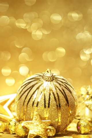 Téléchargez des papiers peints mobile Noël, Vacances, Babiole, Décorations De Noël, Doré, Bokeh, Étoile, Etoile gratuitement.