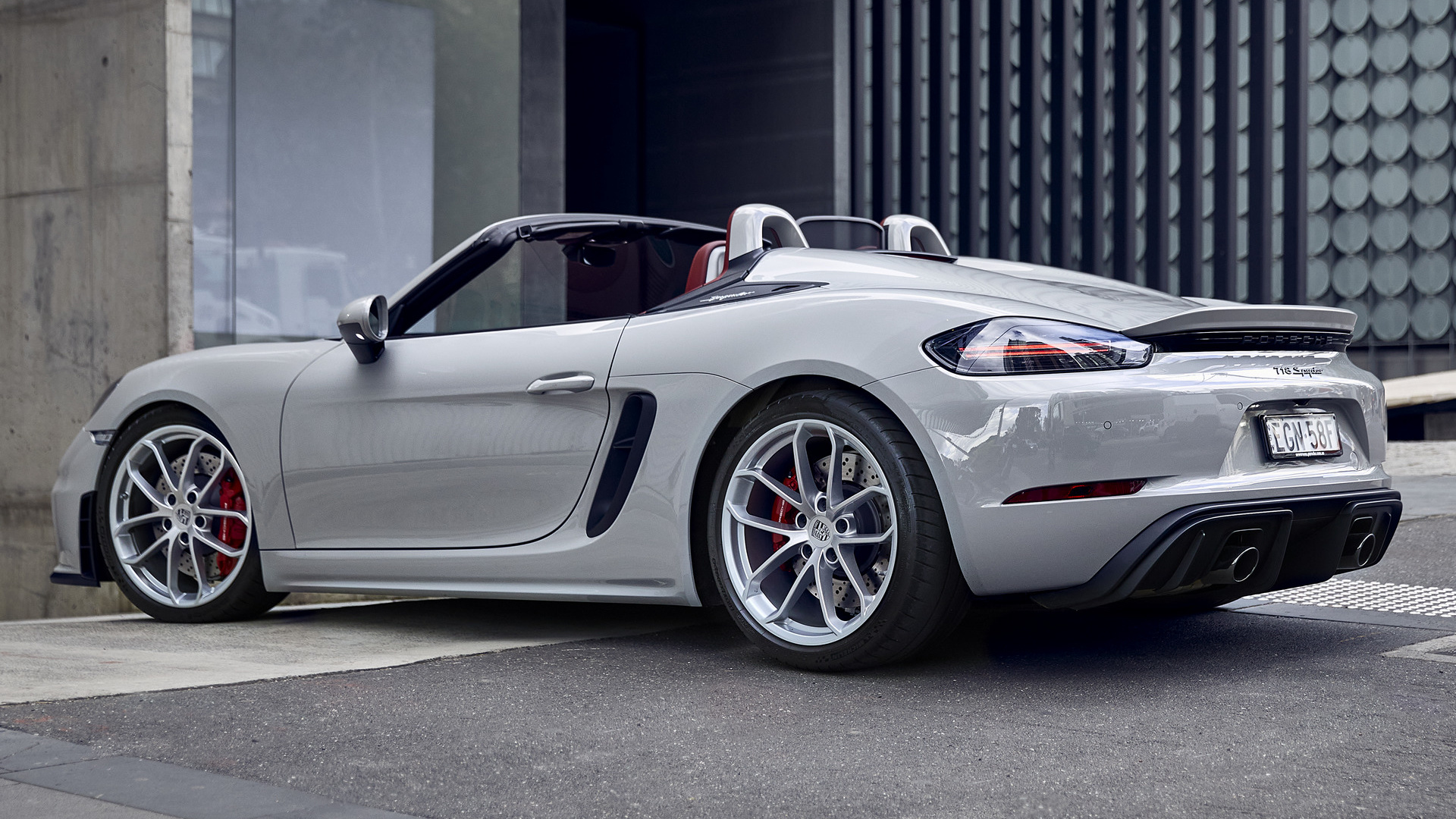 Download mobile wallpaper Porsche, Car, Convertible, Supercar, Vehicles, Silver Car, Porsche 718 Spyder for free.