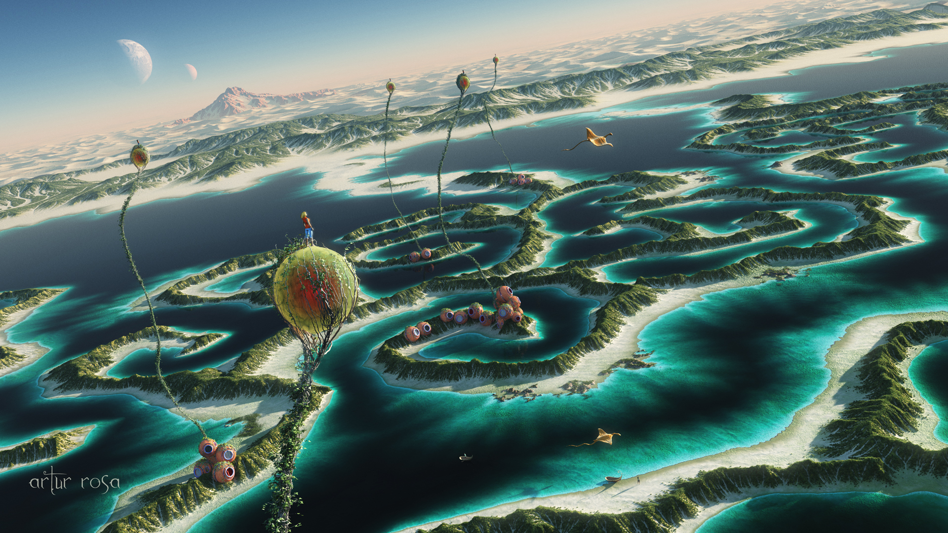 Free download wallpaper Landscape, Island, Sci Fi on your PC desktop