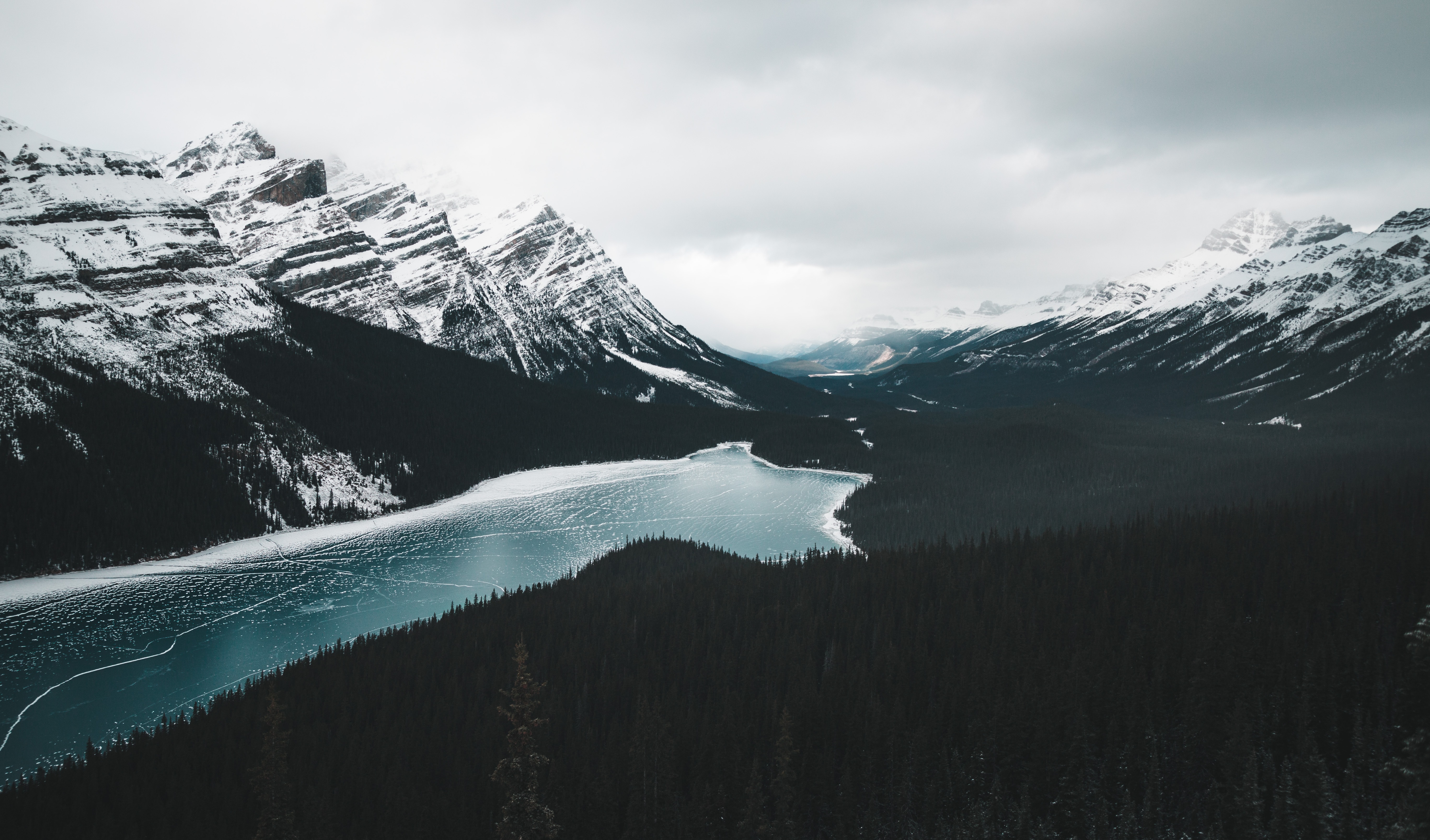 156912 descargar imagen montañas, paisaje, naturaleza, lago, bosque, congelado: fondos de pantalla y protectores de pantalla gratis