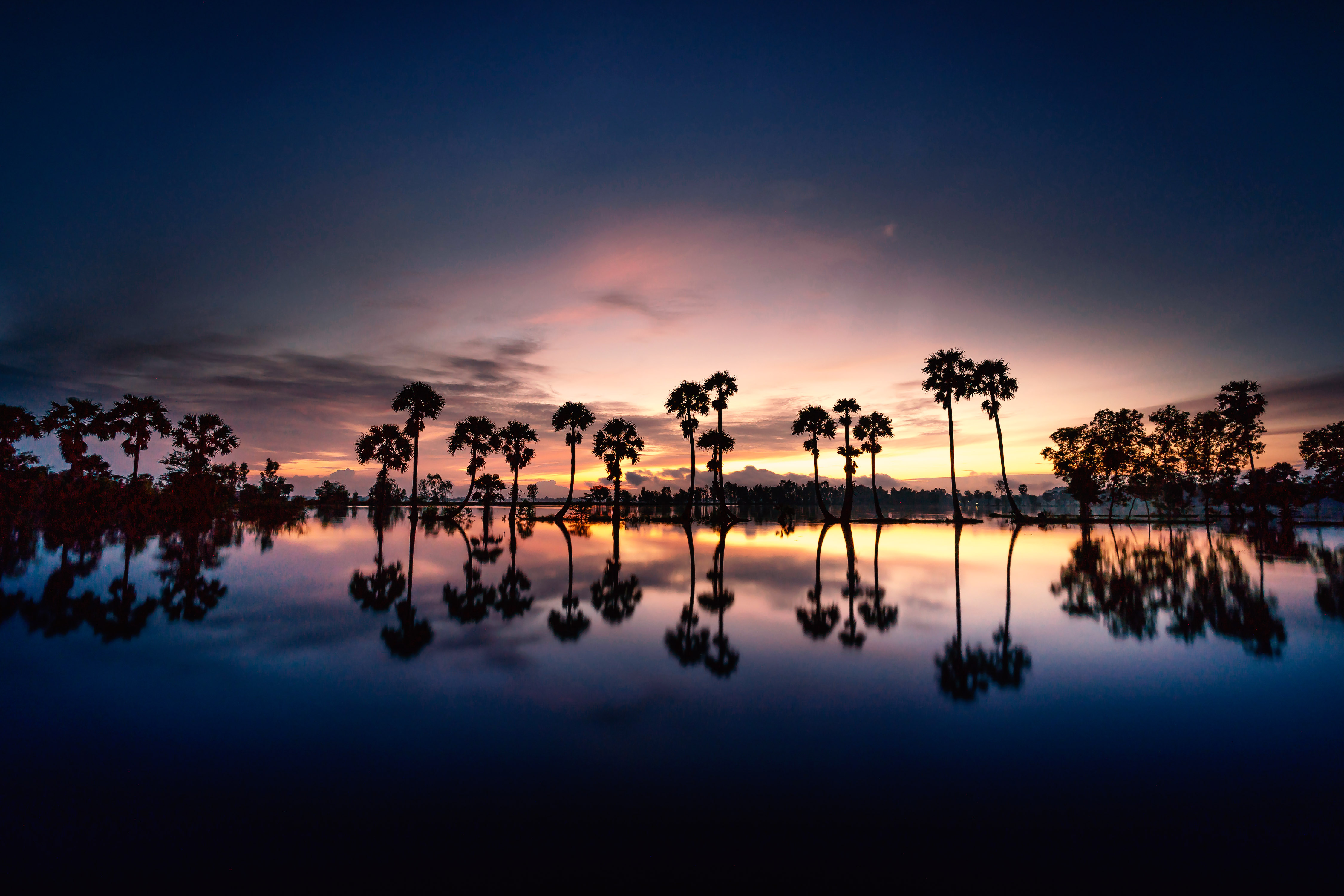 Free download wallpaper Sunset, Lake, Reflection, Earth on your PC desktop