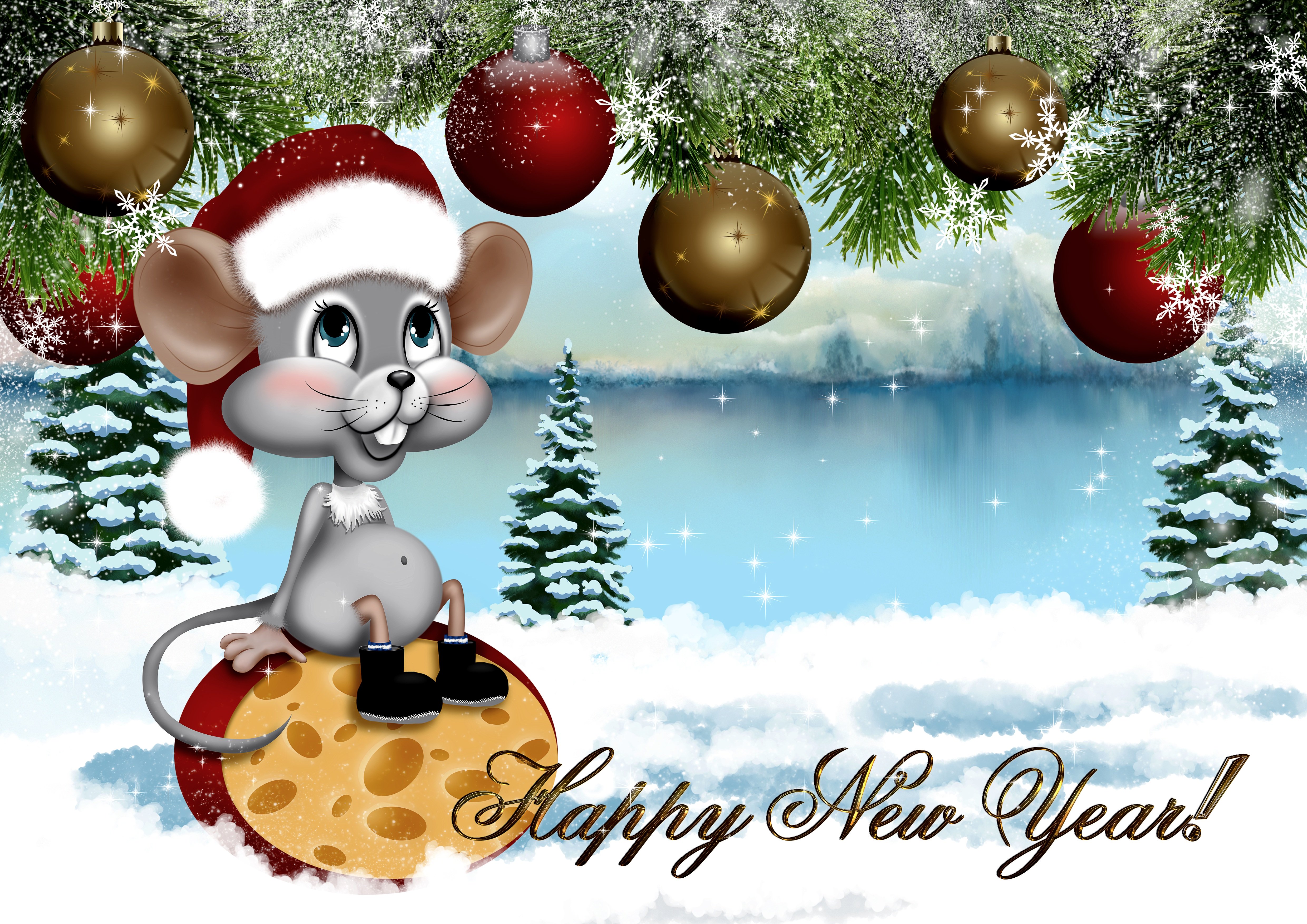 Baixe gratuitamente a imagem Ano Novo, Árvore, Enfeites De Natal, Feriados, Gorro Do Papai Noel, Mus na área de trabalho do seu PC