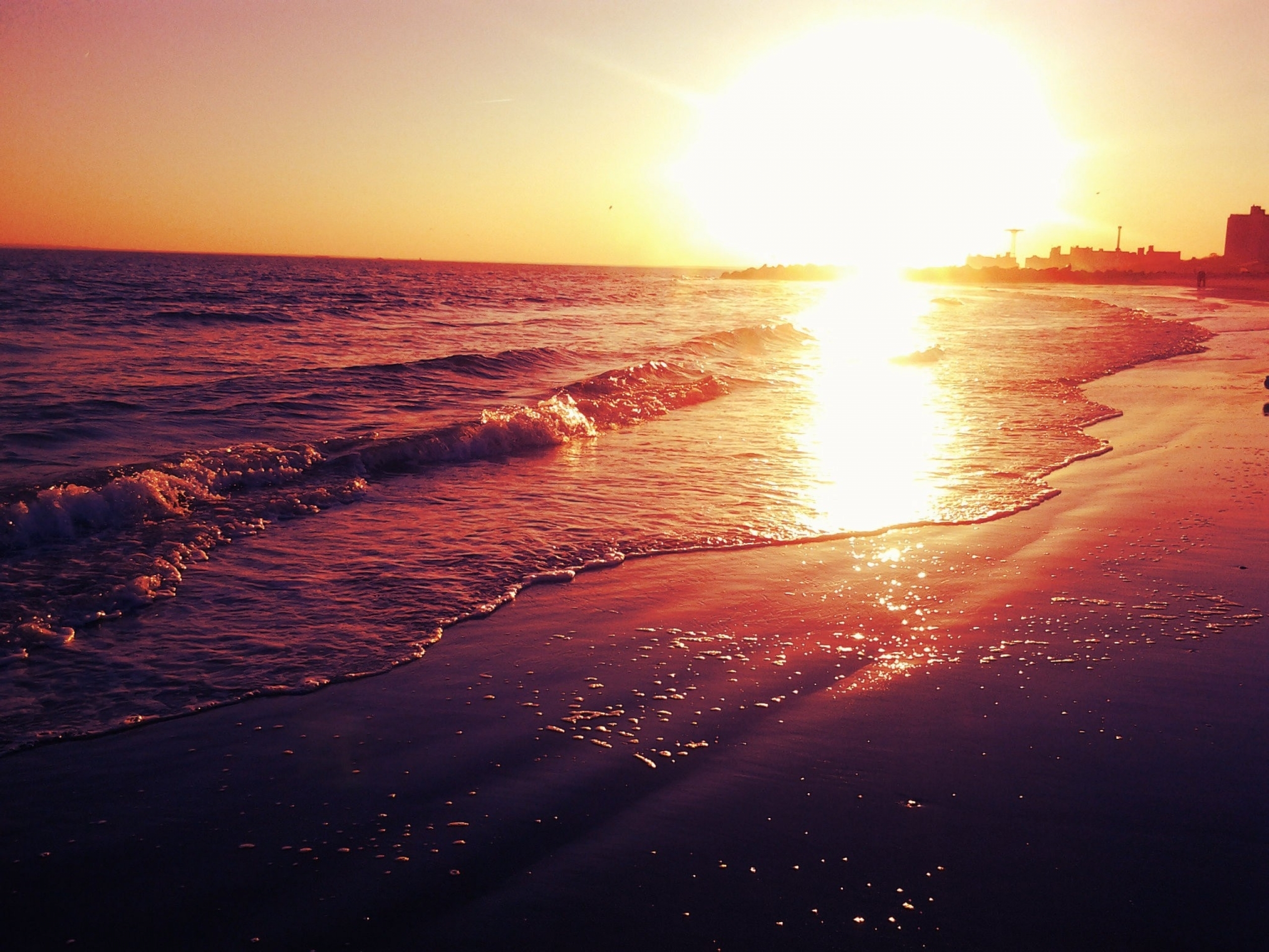 Laden Sie das Sunset, Landschaft, Sea, Strand-Bild kostenlos auf Ihren PC-Desktop herunter