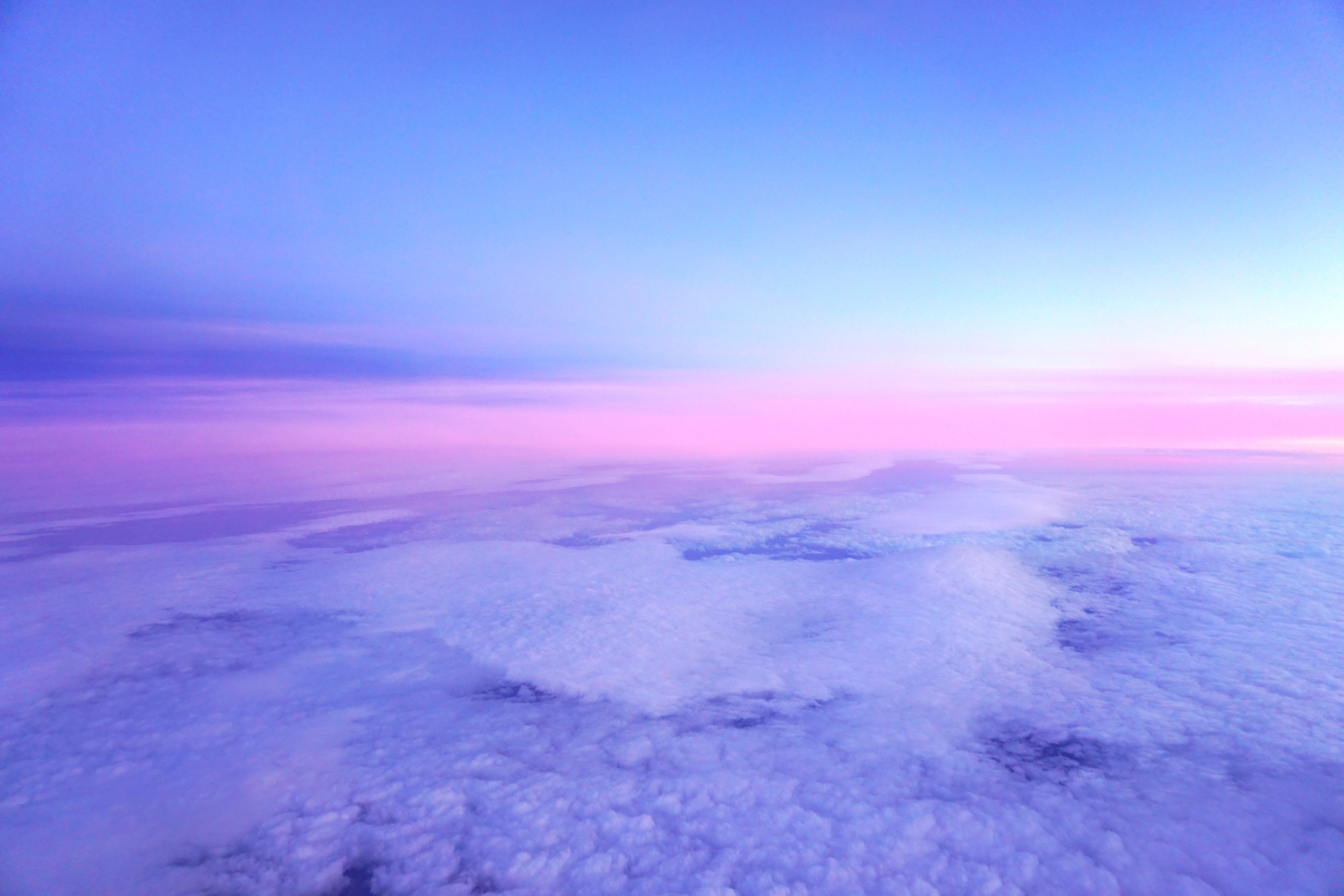 clouds, horizon, pink, lilac, nature, porous HD wallpaper
