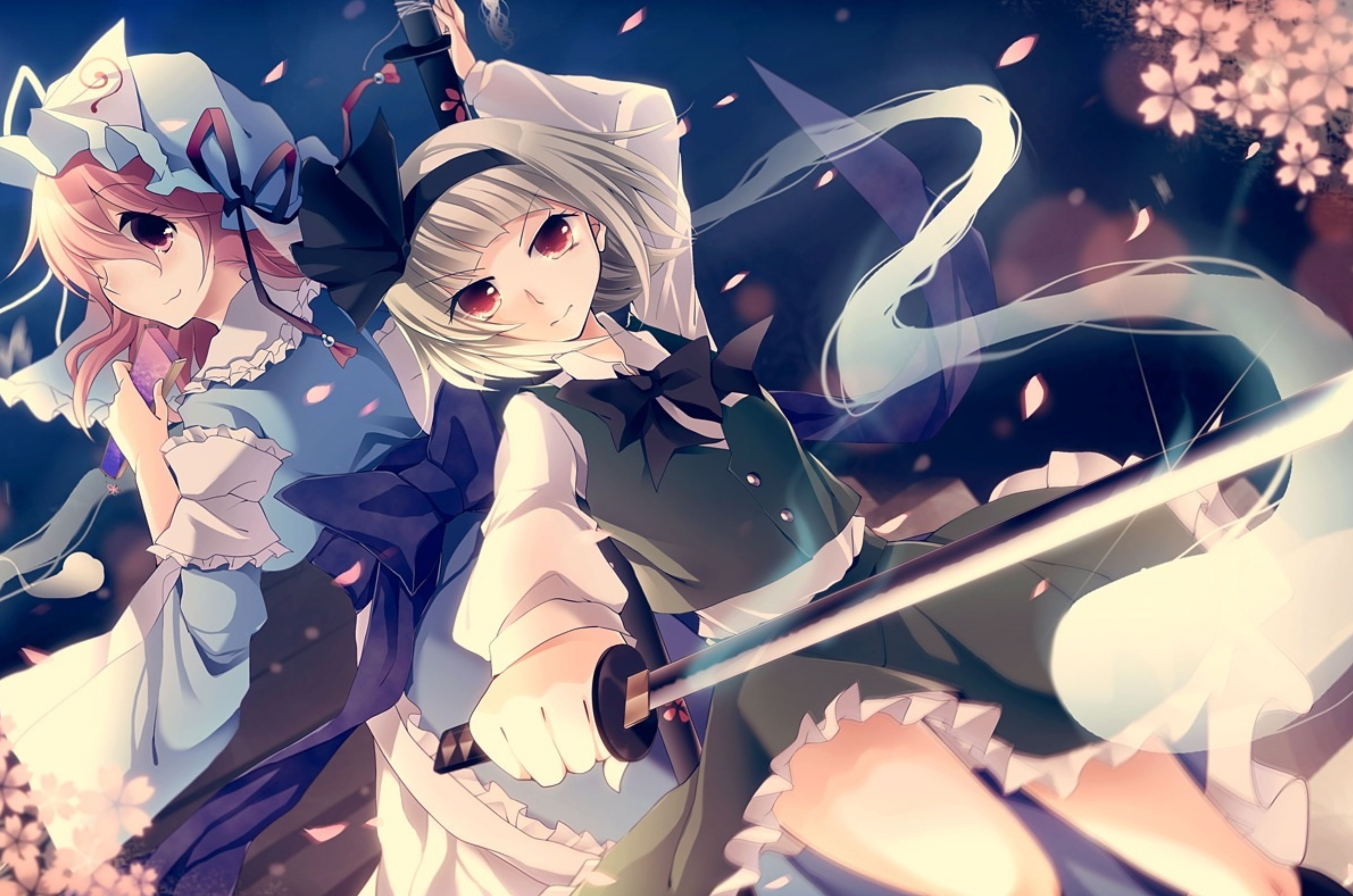 Téléchargez des papiers peints mobile Animé, Touhou, Youmu Konpaku, Yuyuko Saigyouji gratuitement.