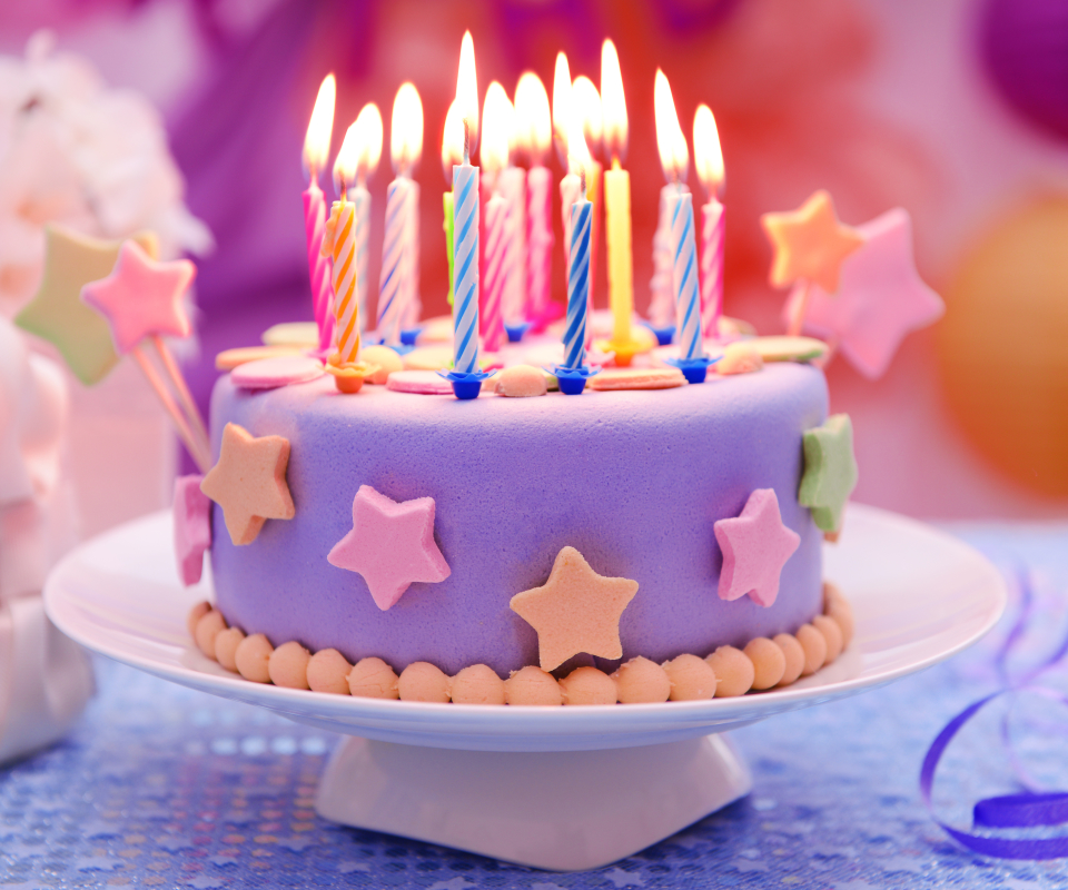 Download mobile wallpaper Holiday, Cake, Colorful, Candle, Birthday for free.