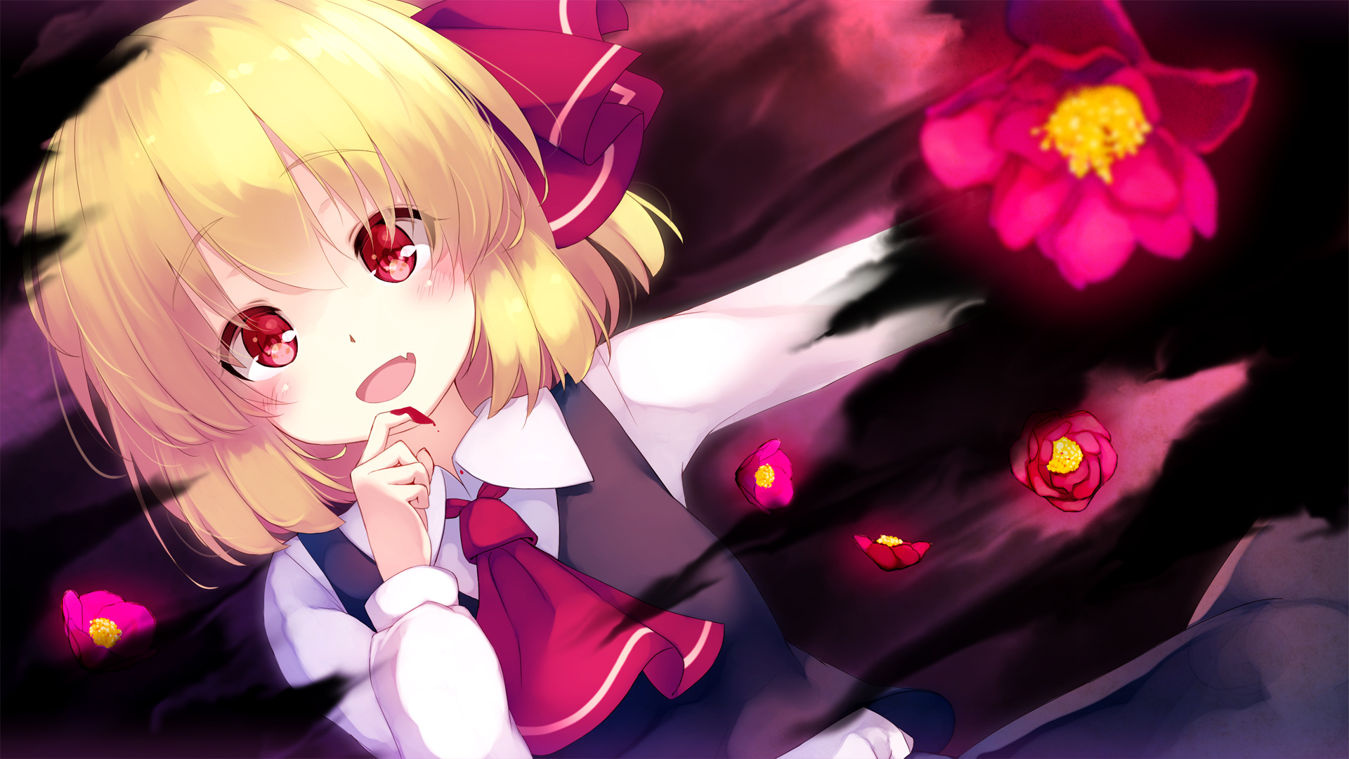 Free download wallpaper Anime, Flower, Red Eyes, Touhou, Rumia (Touhou) on your PC desktop