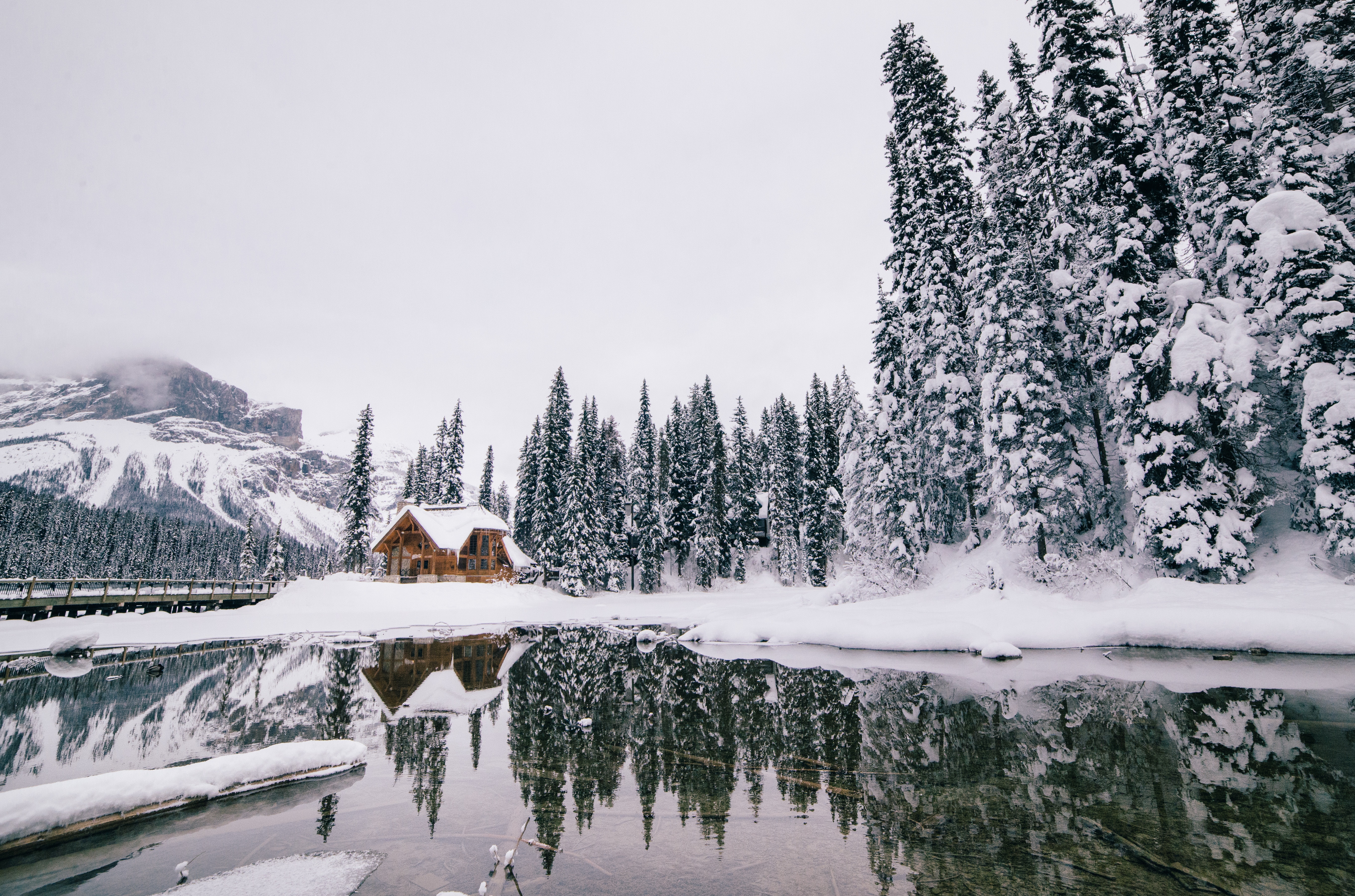 Descarga gratis la imagen Nieve, Lagos, Lago, Bosque, Fotografía, Cabina en el escritorio de tu PC