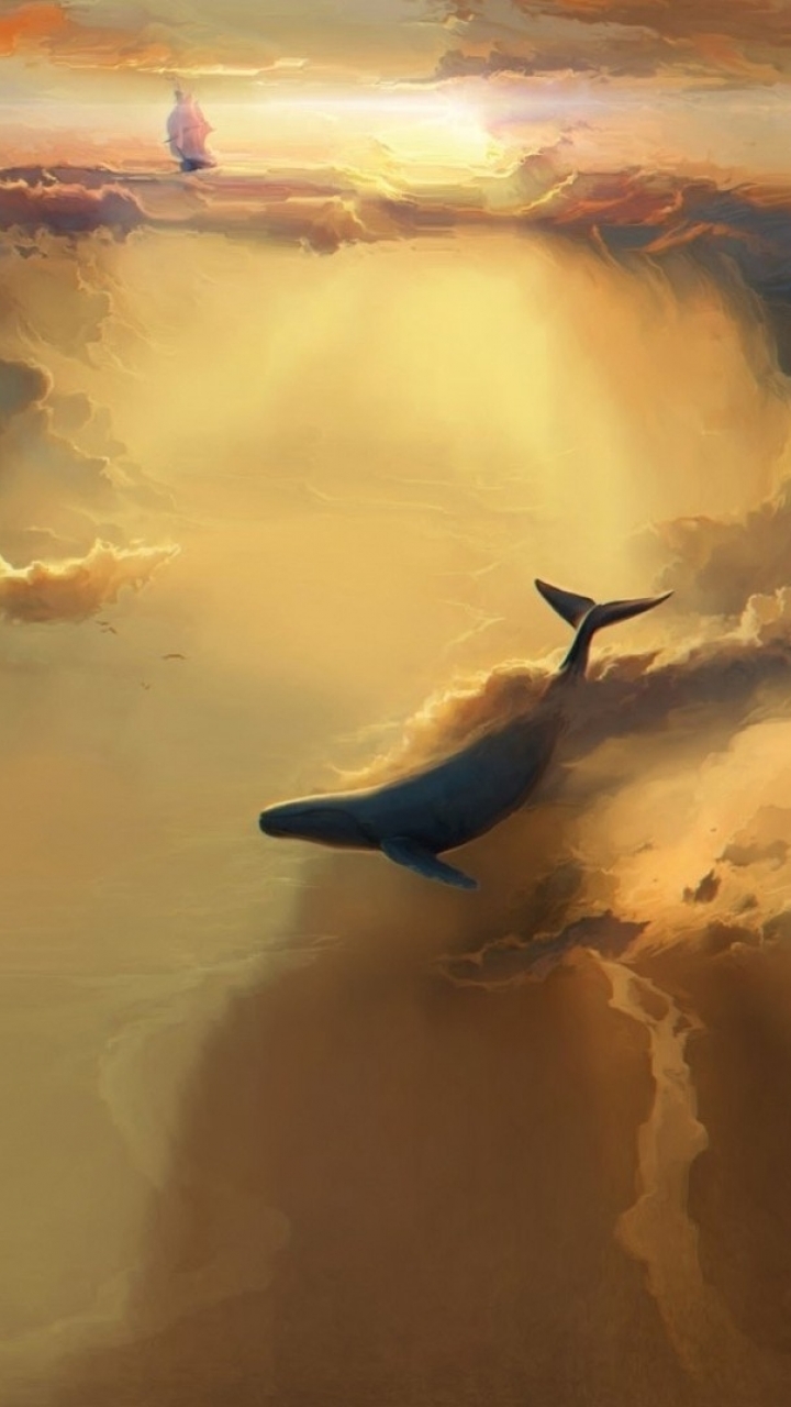 Download mobile wallpaper Fantasy, Whale, Fantasy Animals for free.