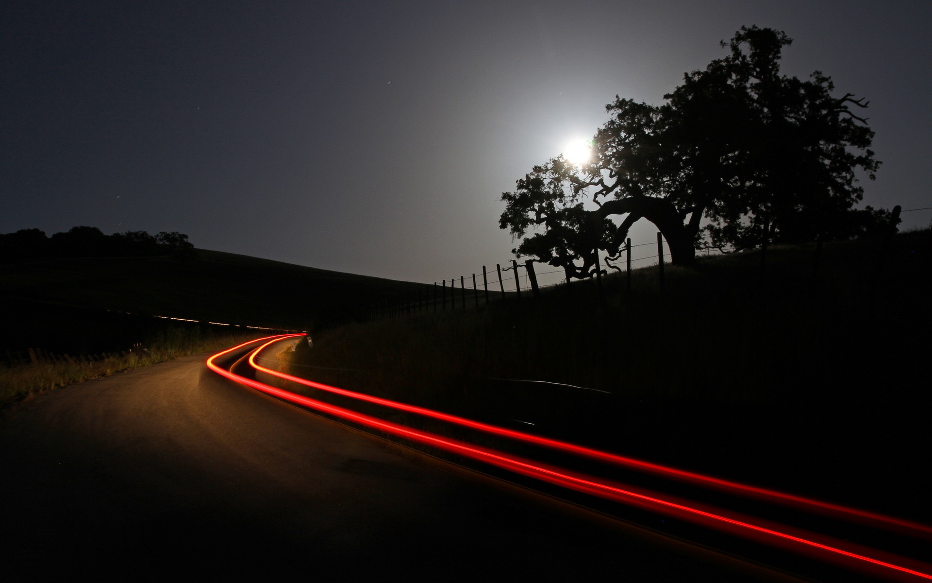 Free download wallpaper Night, Moon, Light, Car, Photography, Time Lapse on your PC desktop