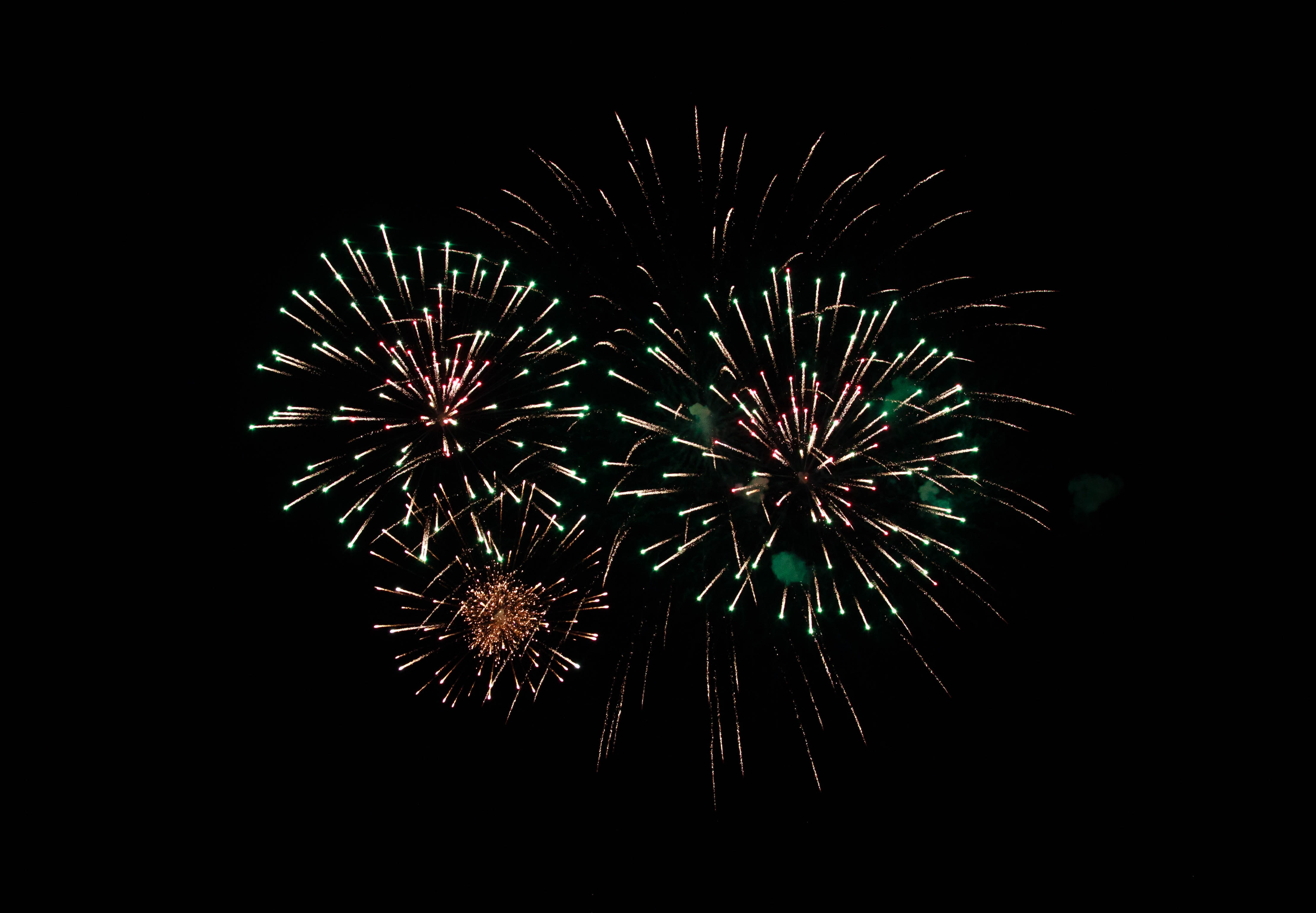 Download mobile wallpaper Sparks, Holiday, Holidays, Fireworks, Firework, Night for free.