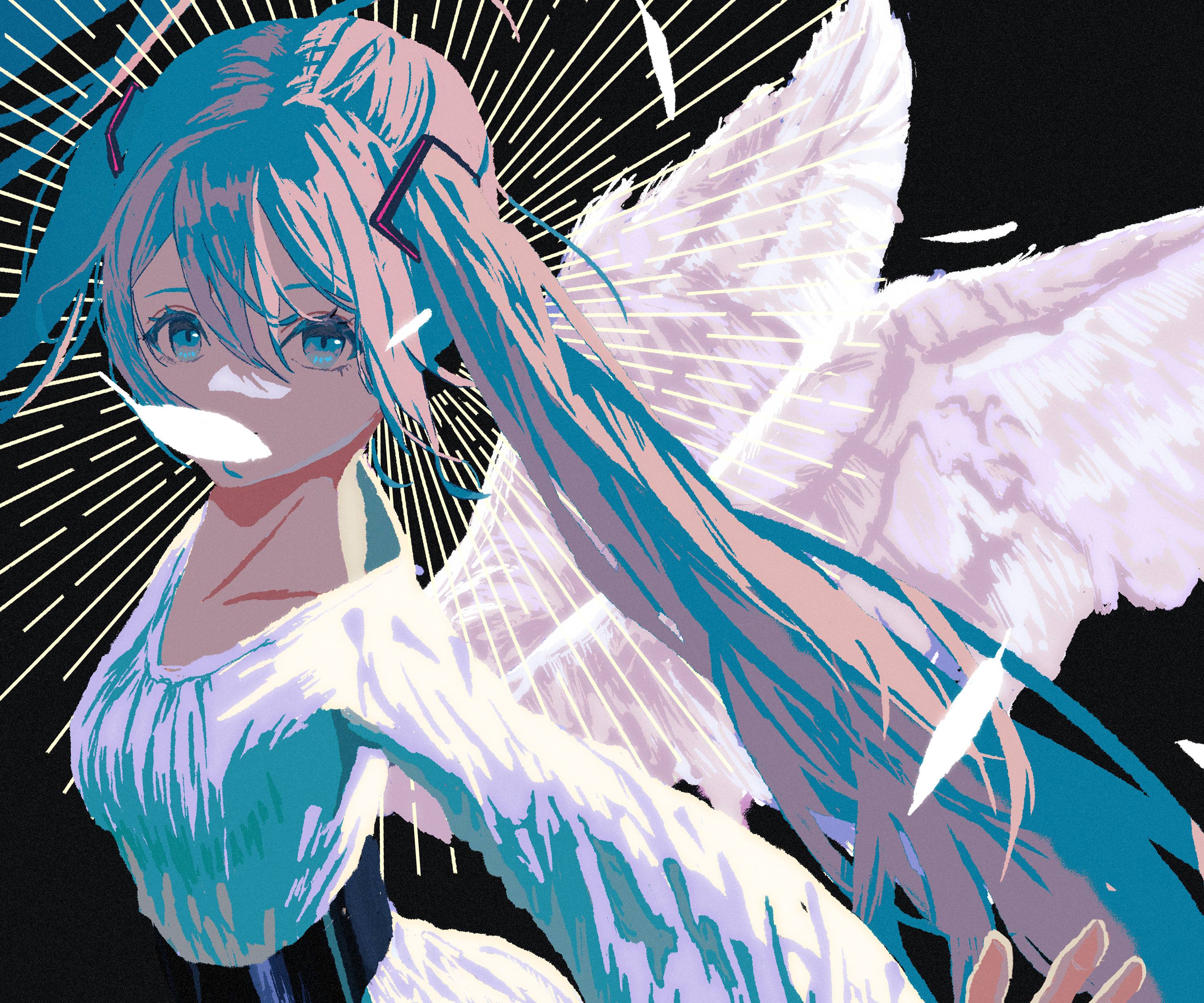 Free download wallpaper Anime, Angel, Vocaloid, Hatsune Miku on your PC desktop