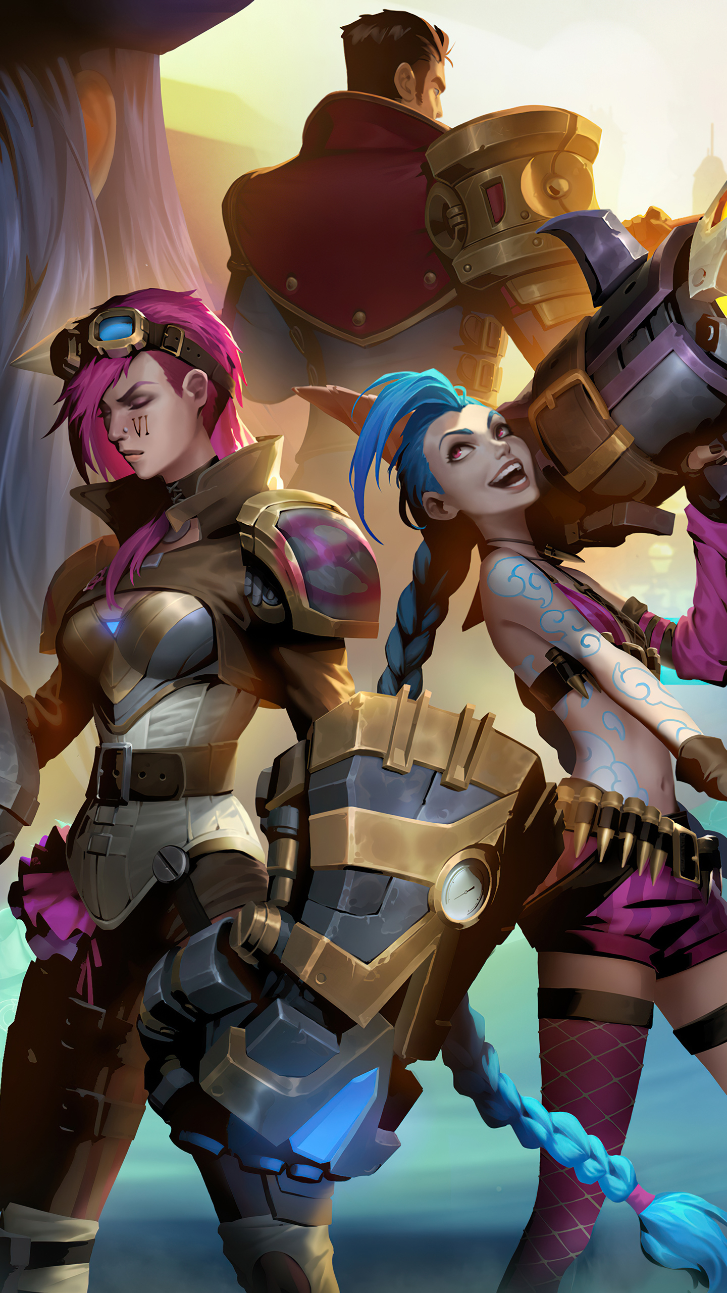 Download mobile wallpaper Tv Show, Vi (League Of Legends), Jinx (League Of Legends), Arcane for free.