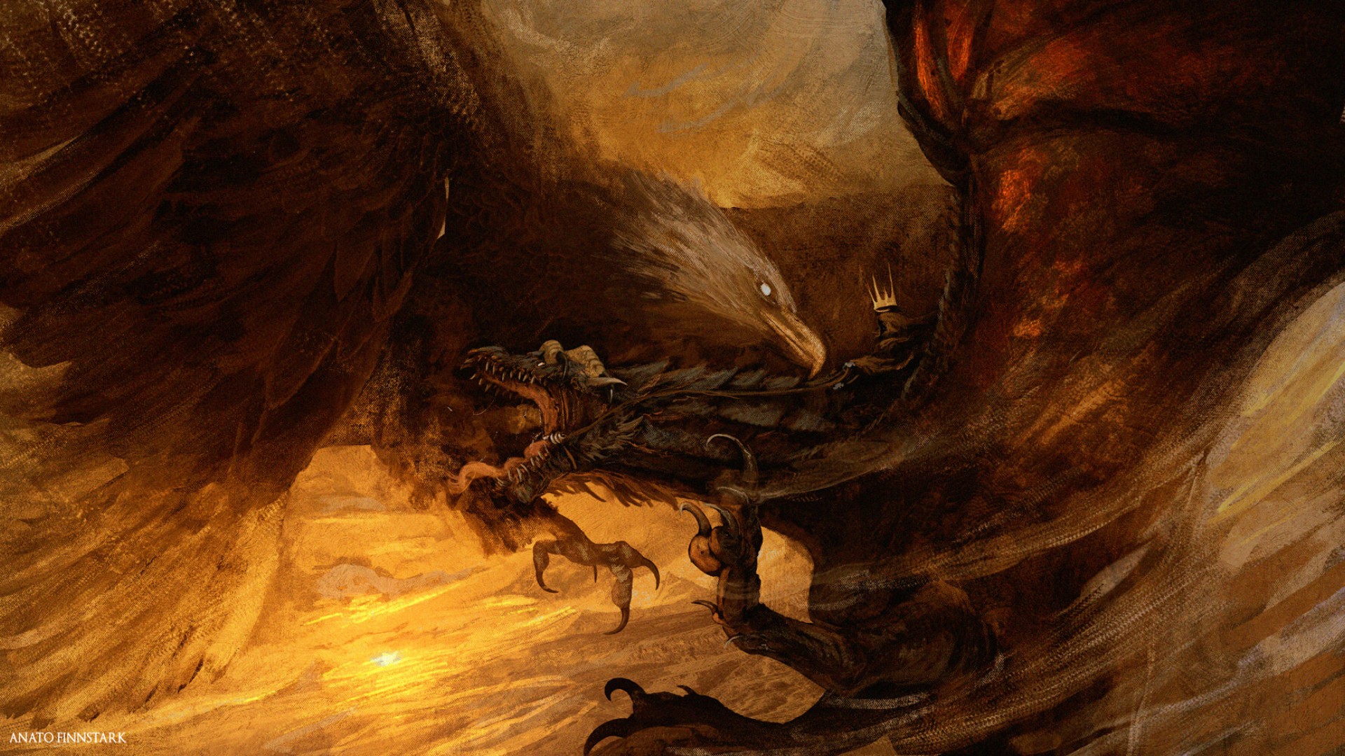 Free download wallpaper Fantasy, Dragon, Eagle, Battle on your PC desktop