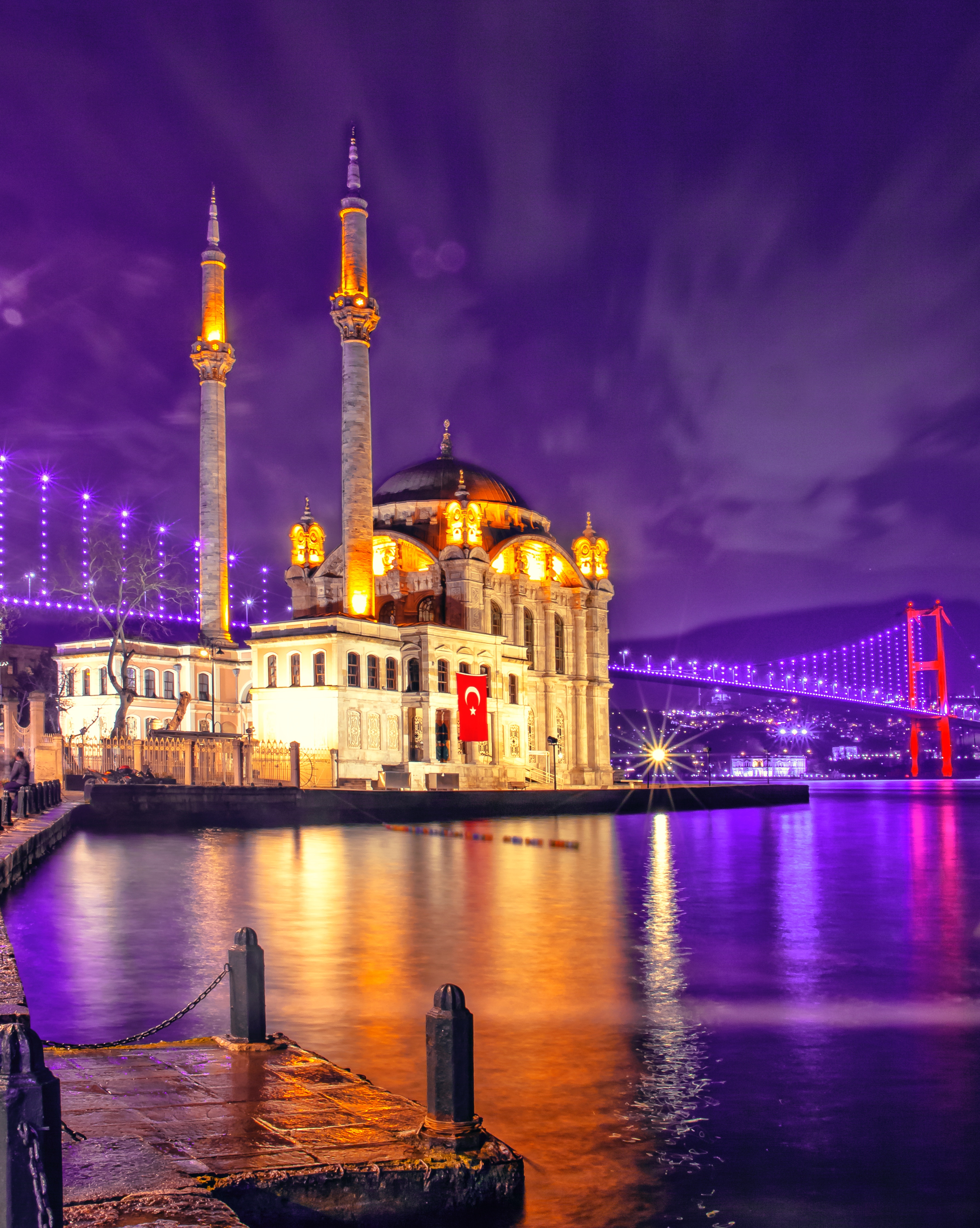 119738 télécharger le fond d'écran turquie, mosquée, villes, l'architecture, ville de nuit, dinde - économiseurs d'écran et images gratuitement