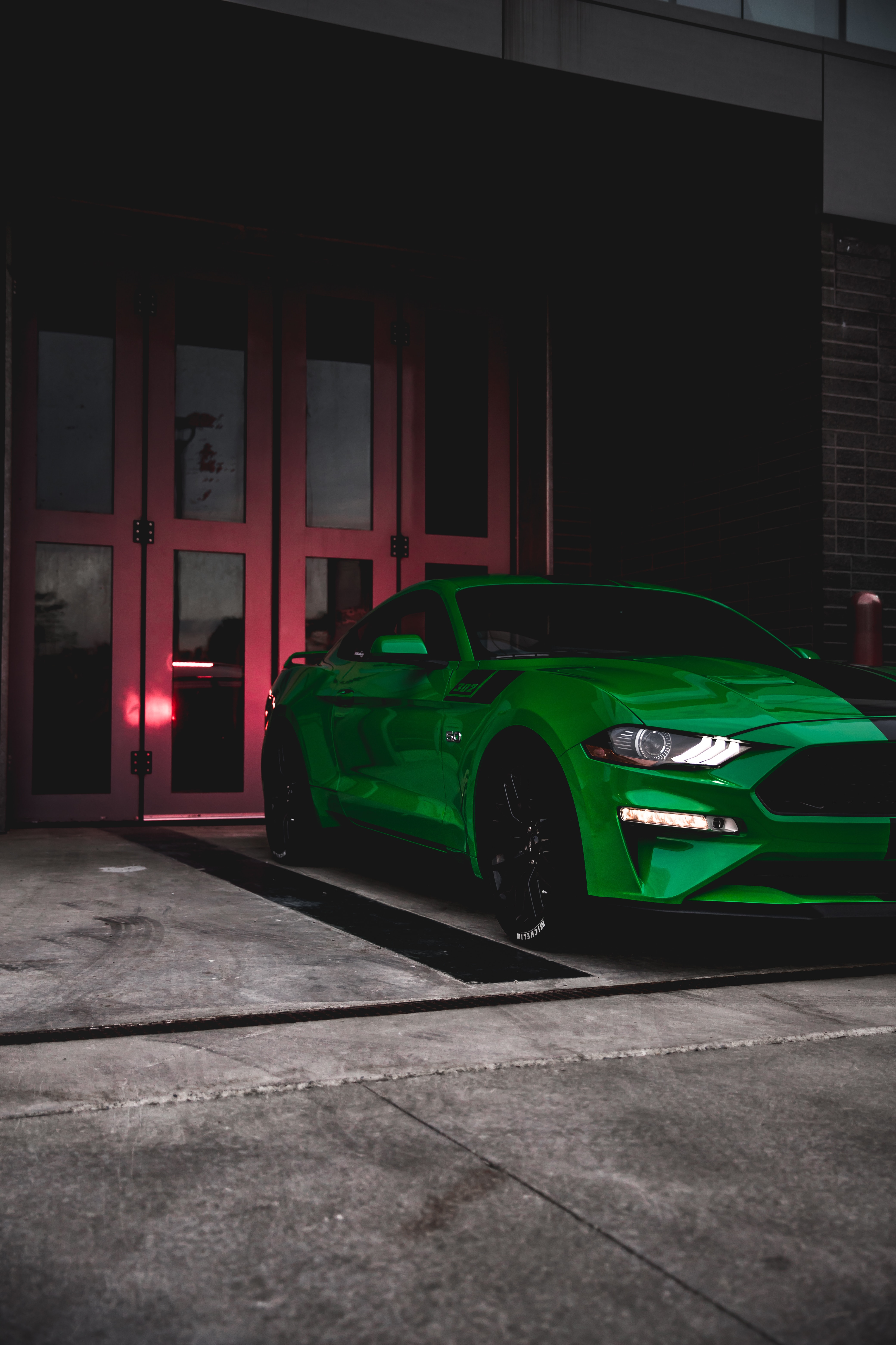 ford, cars, sports, car, ford mustang, green, machine, sports car, parking
