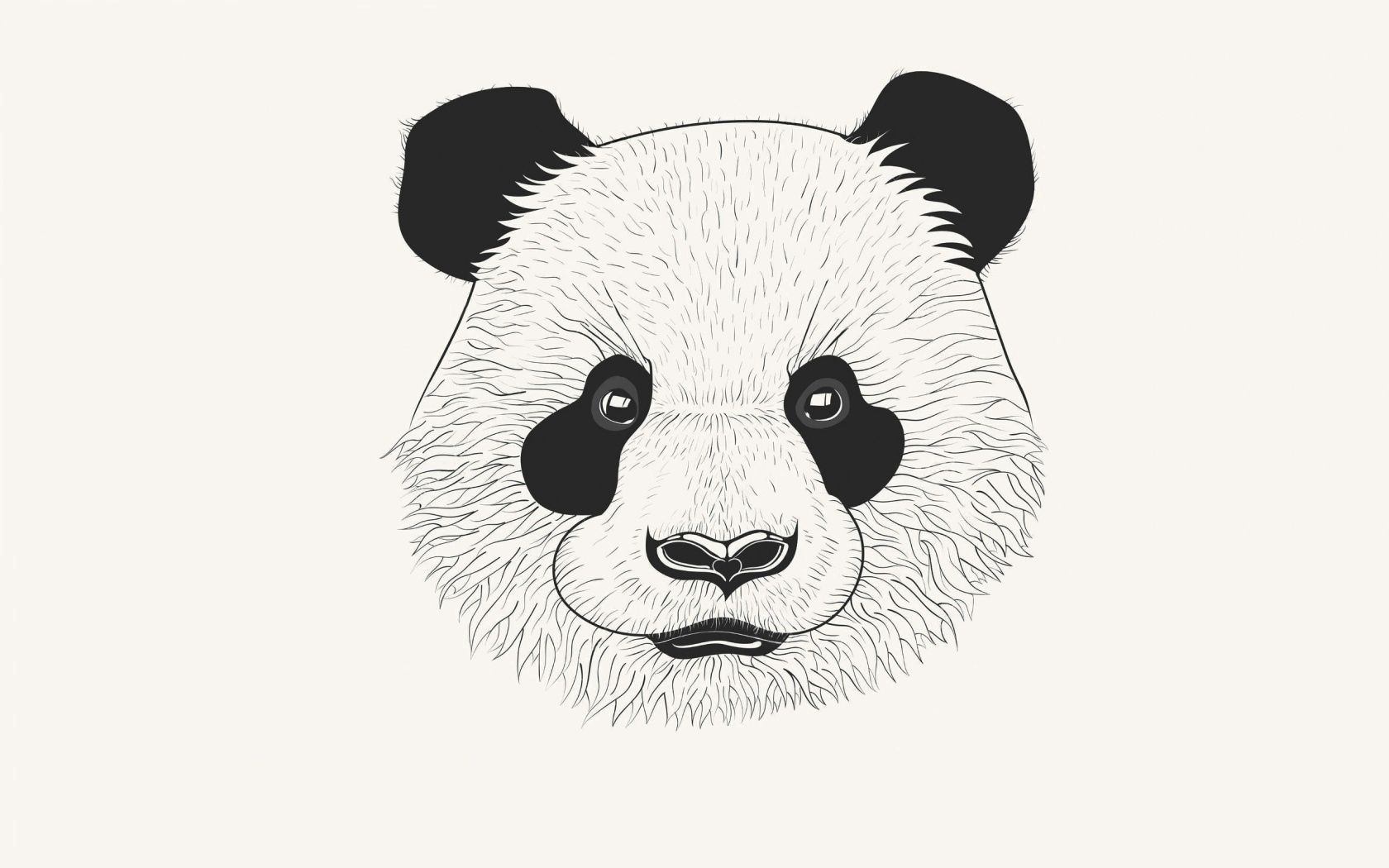 panda, art, minimalism, muzzle 8K