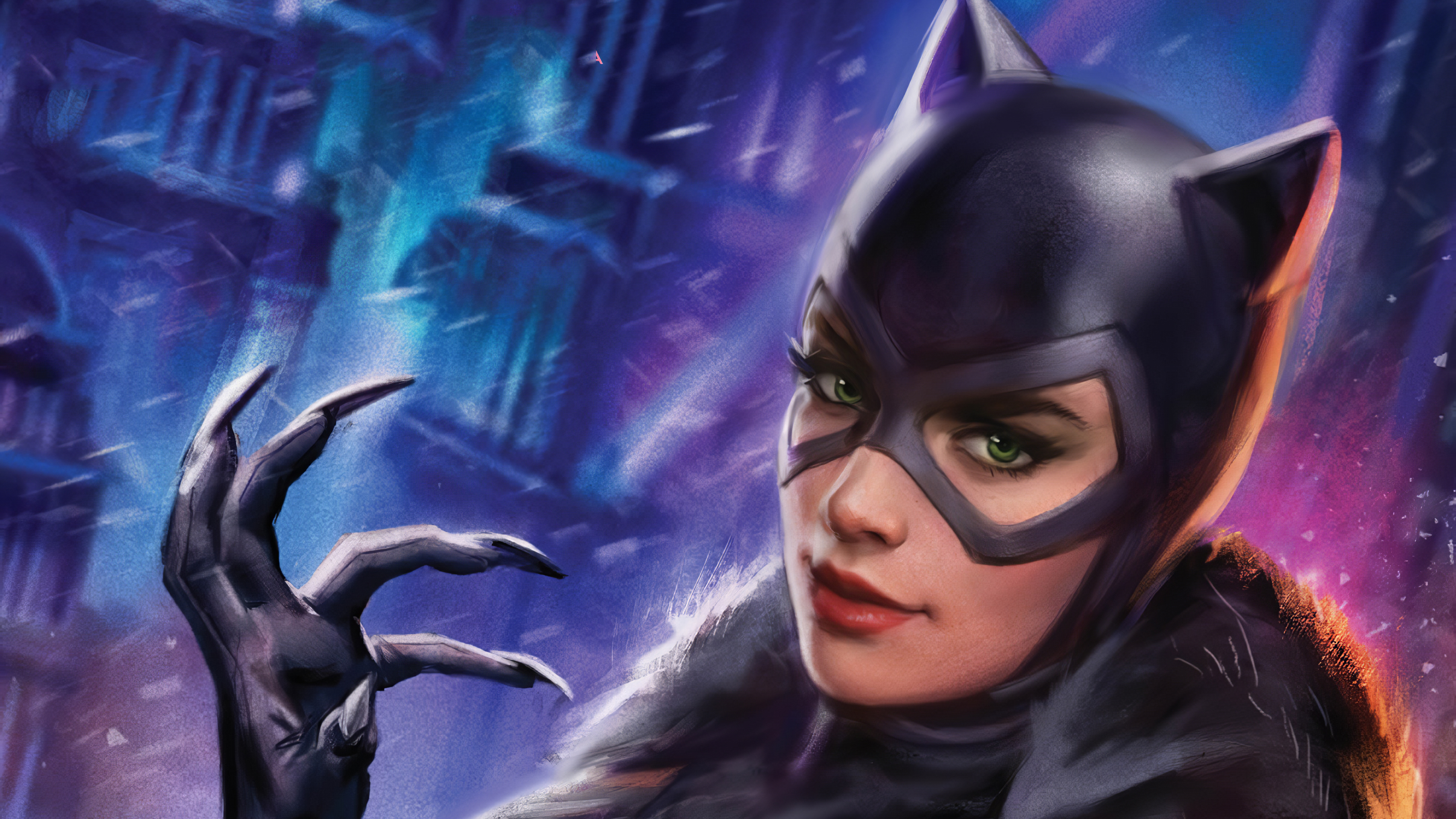 Download mobile wallpaper Catwoman, Green Eyes, Comics, Dc Comics, Lipstick for free.