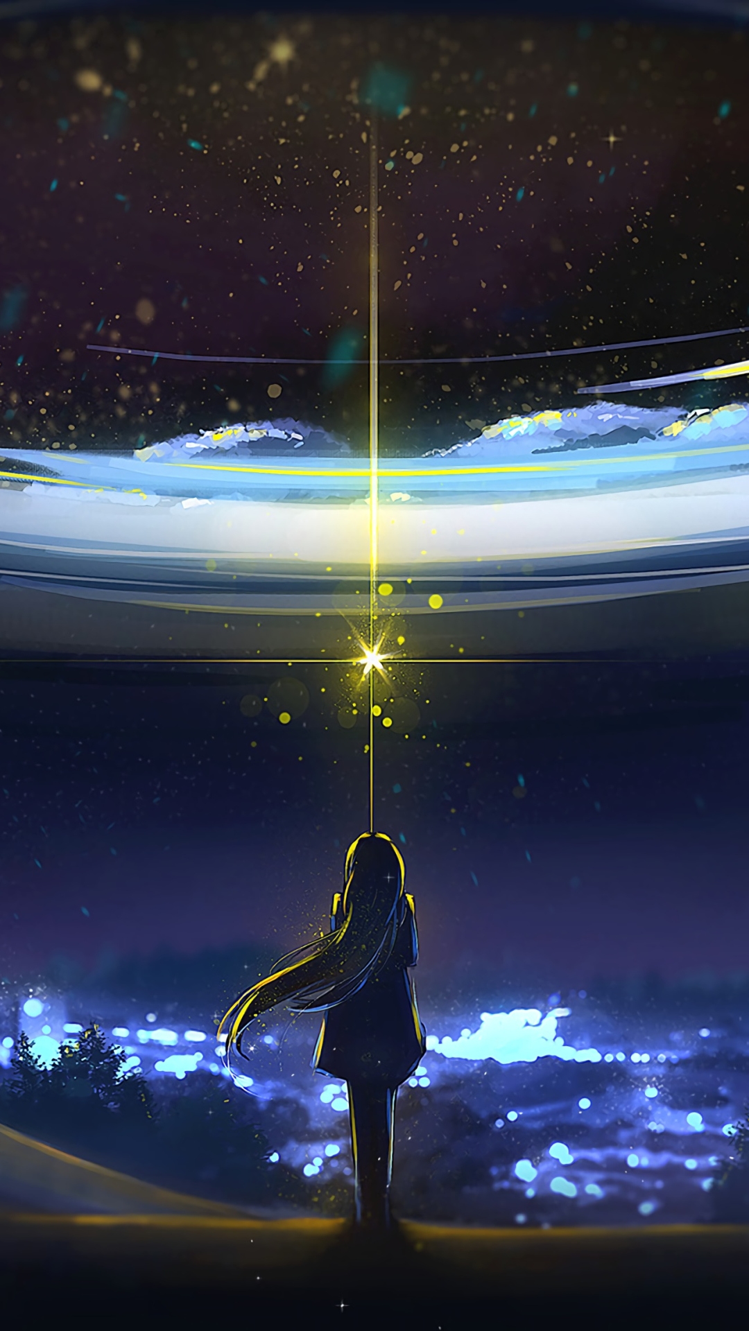 Download mobile wallpaper Anime, Magic, Night, Original for free.