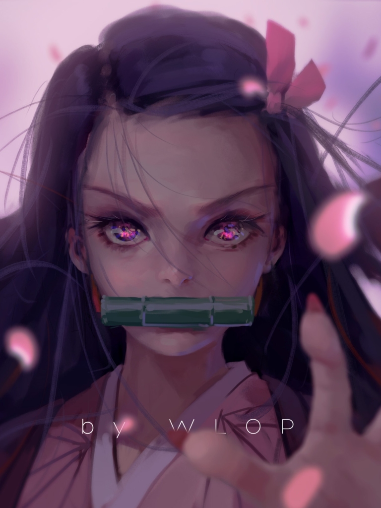 Handy-Wallpaper Animes, Nezuko Kamado, Demon Slayer kostenlos herunterladen.