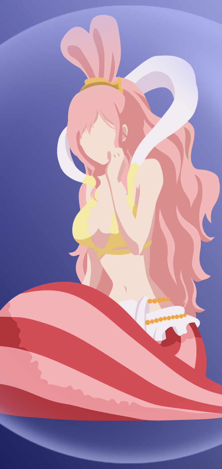 Download mobile wallpaper Anime, Pink Hair, Mermaid, Long Hair, Minimalist, Bikini, One Piece, Shirahoshi (One Piece) for free.