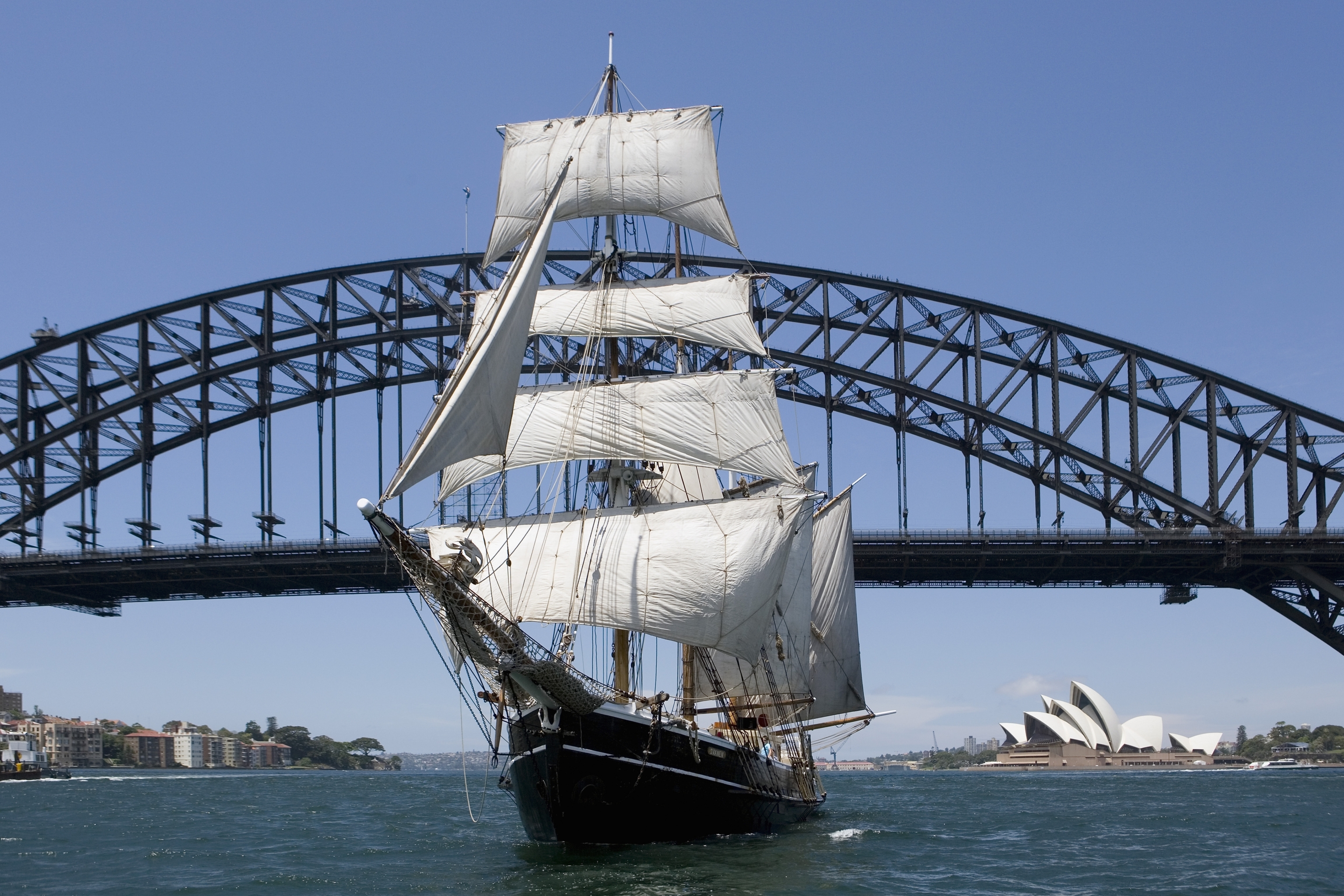 Download mobile wallpaper Ship, Vehicles, Sydney Harbour Bridge for free.
