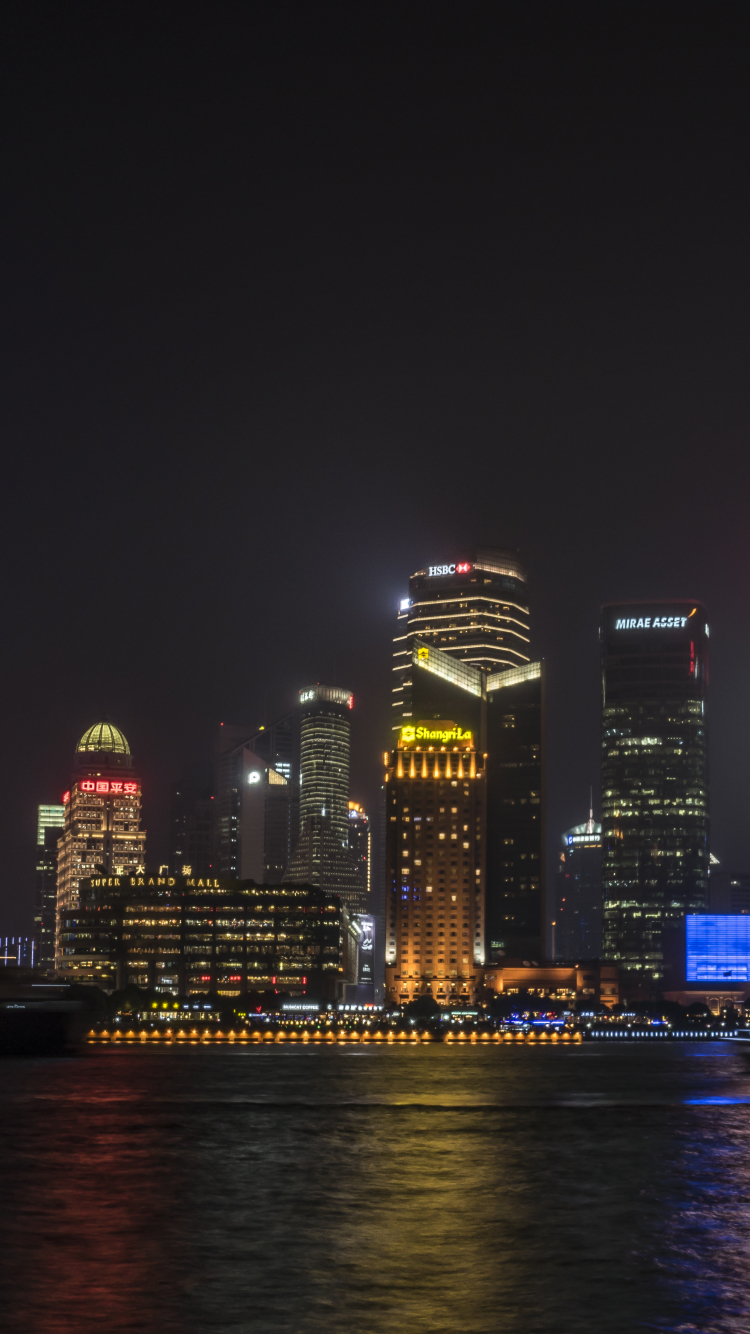 Download mobile wallpaper Cities, Night, China, Shanghai, Man Made for free.