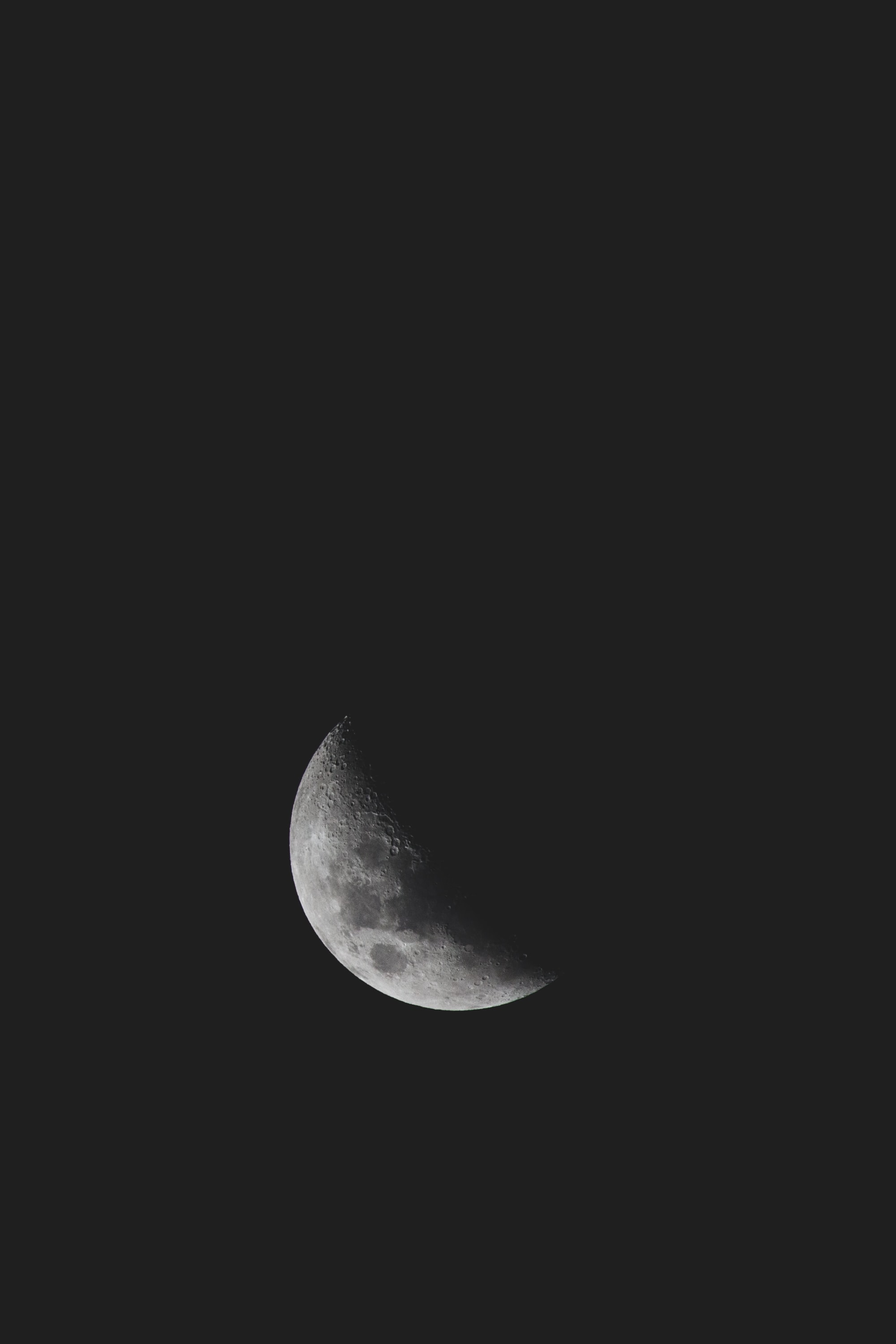 moon, black, dark, minimalism, bw, chb, craters