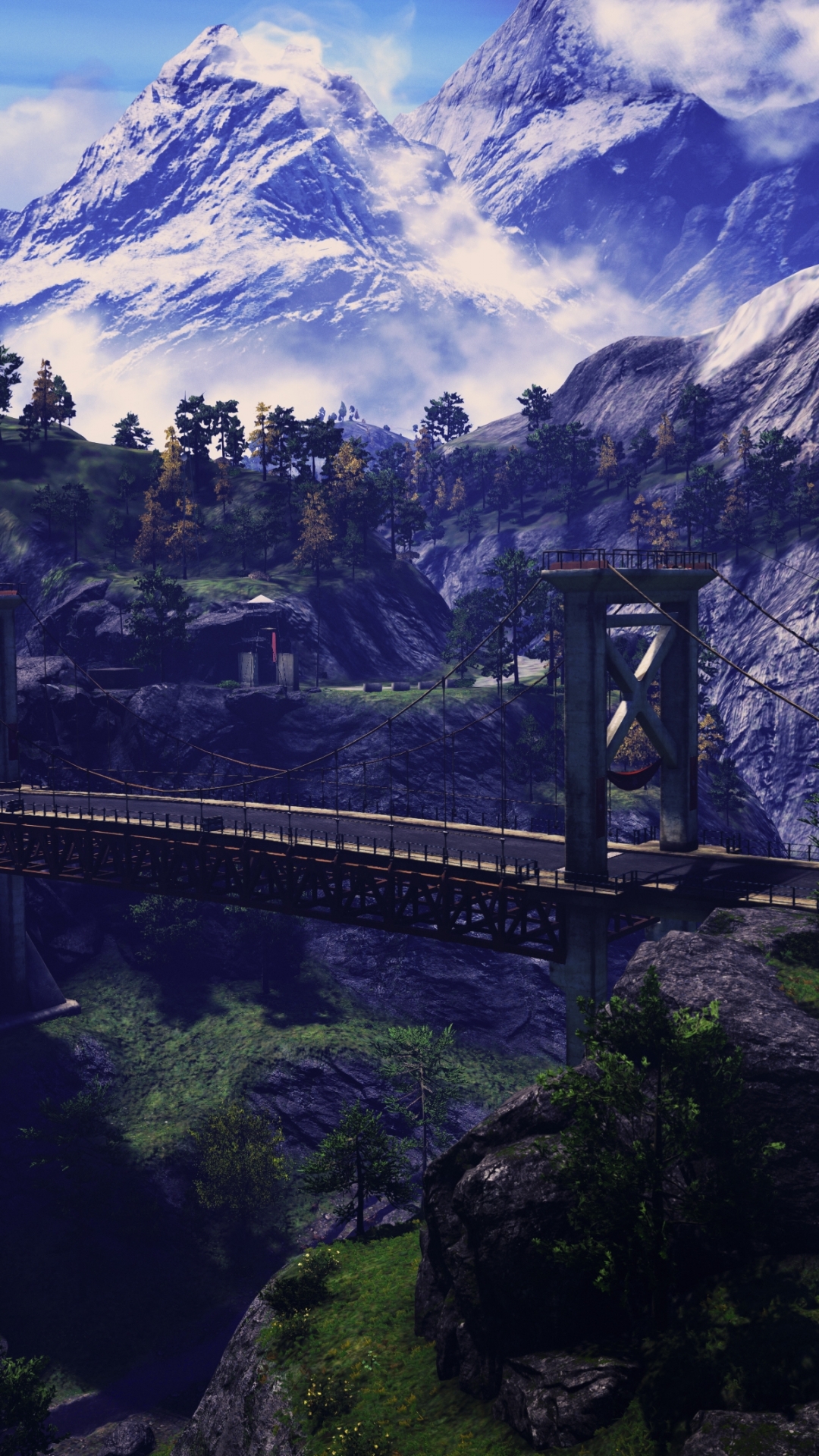 Handy-Wallpaper Landschaft, Brücke, Computerspiele, Ferner Schrei, Far Cry 4 kostenlos herunterladen.
