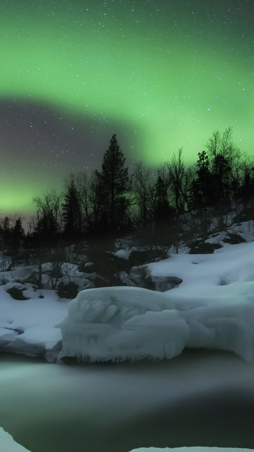 Descarga gratuita de fondo de pantalla para móvil de Nieve, Aurora Boreal, Tierra/naturaleza.