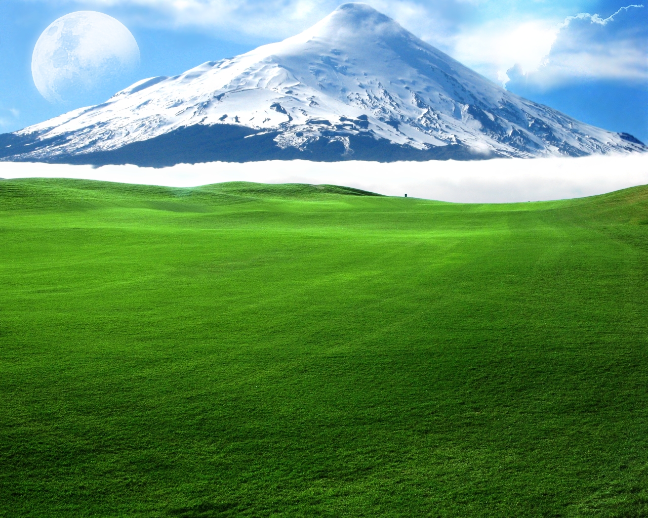 Download mobile wallpaper Landscape, Snow, Mountain, Earth, Field, A Dreamy World for free.