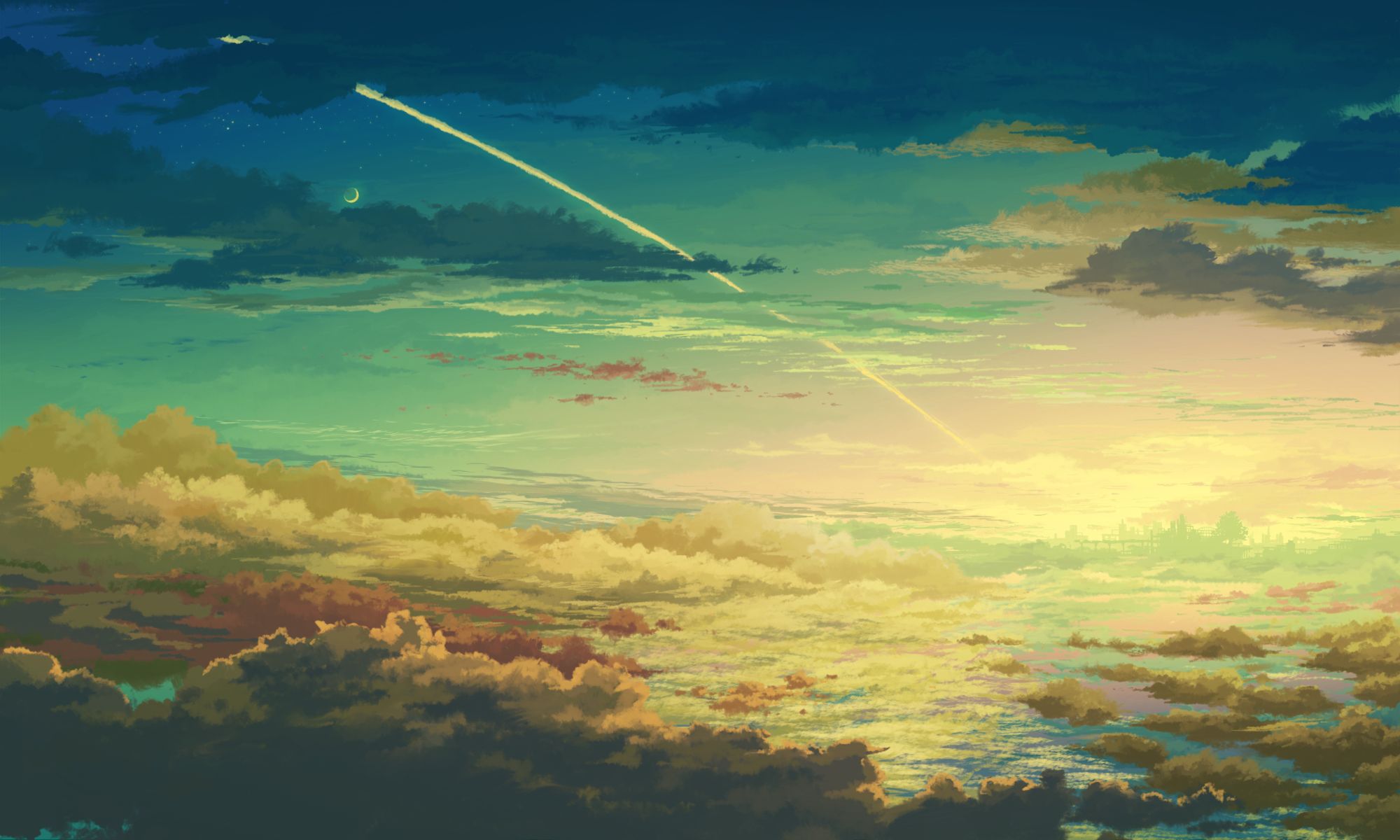 Free download wallpaper Anime, Sky, Cloud on your PC desktop